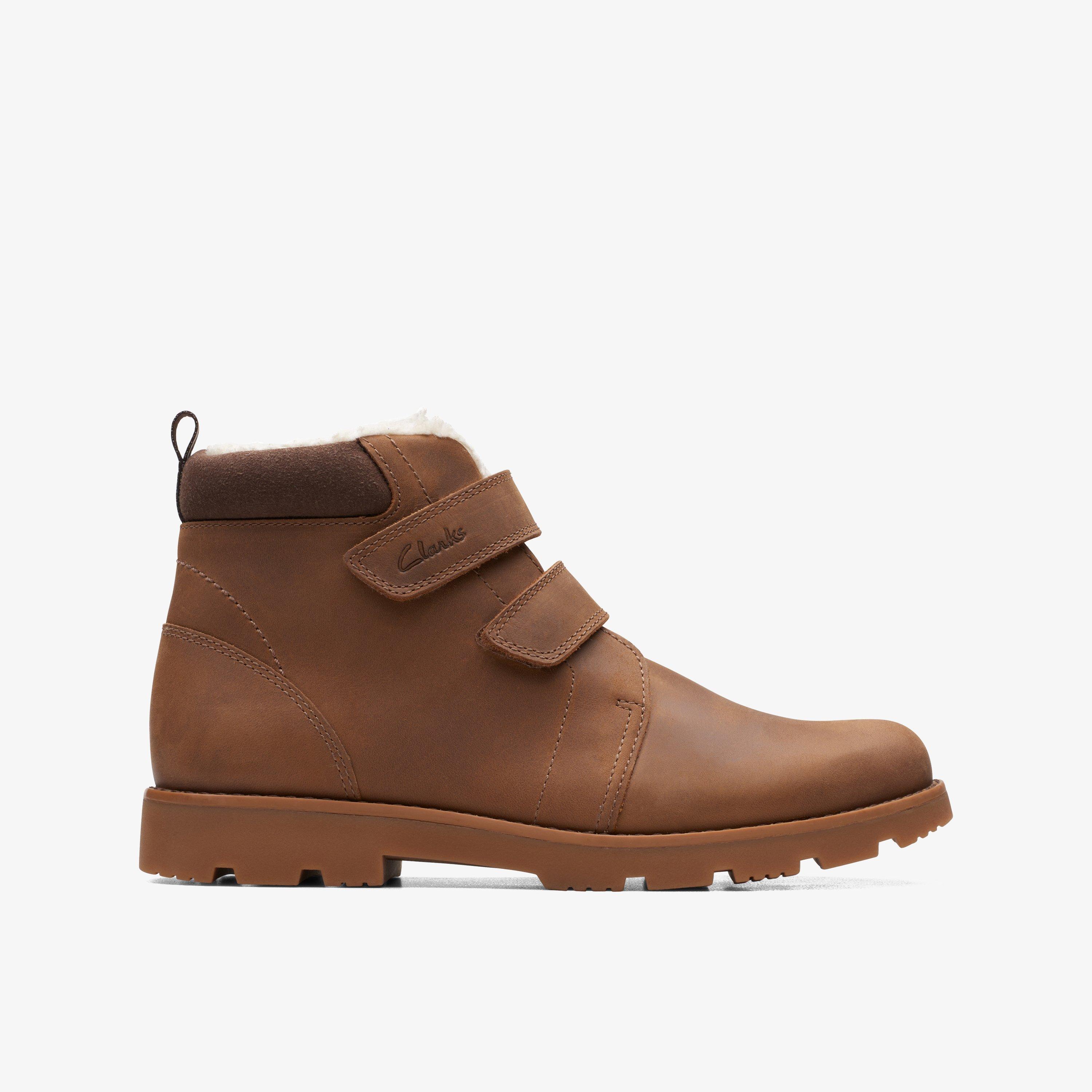 Boys Heath Snug Youth Tan Ankle Boots Clarks Outlet