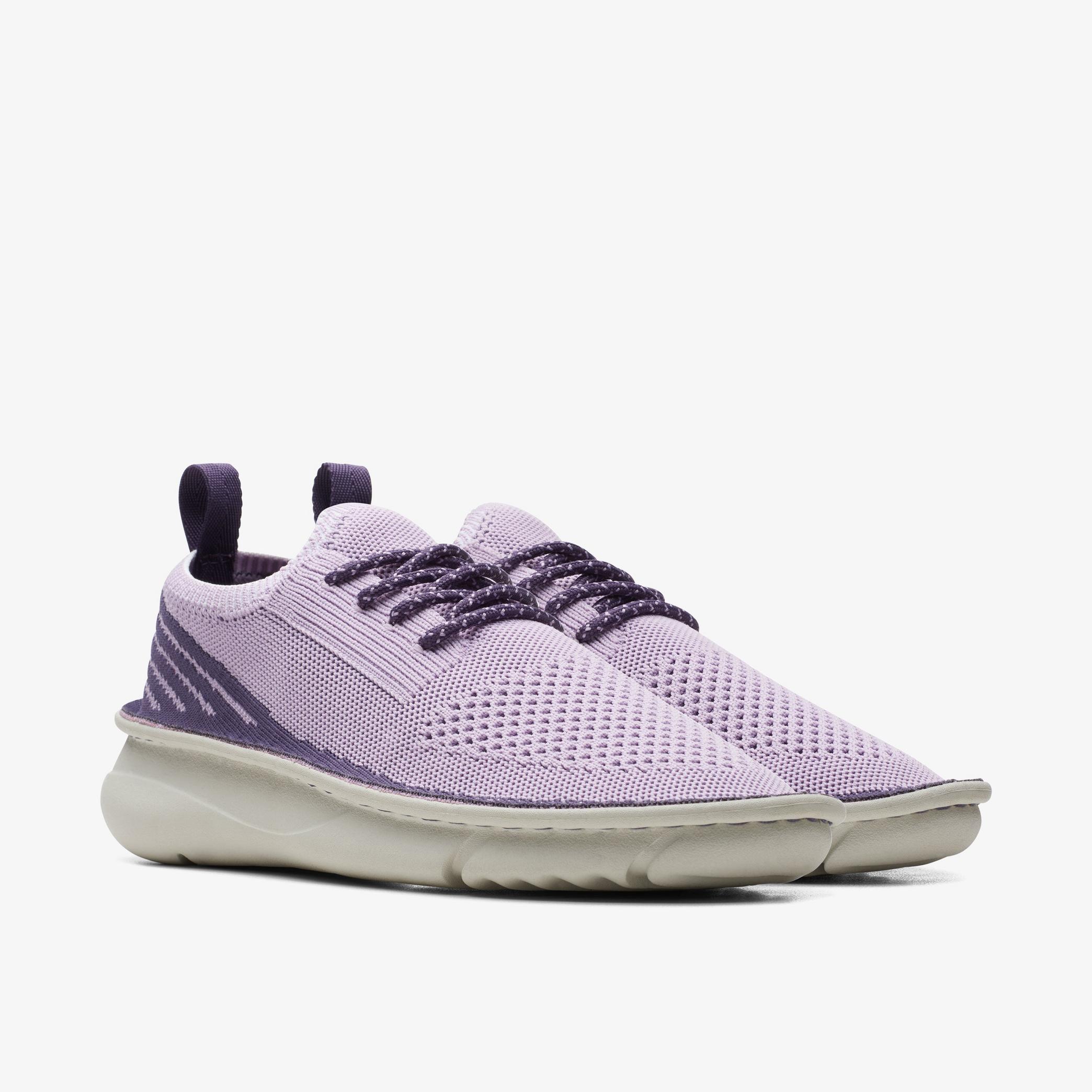 Clarks Origin2 Lavender Knit Trainers, view 4 of 6