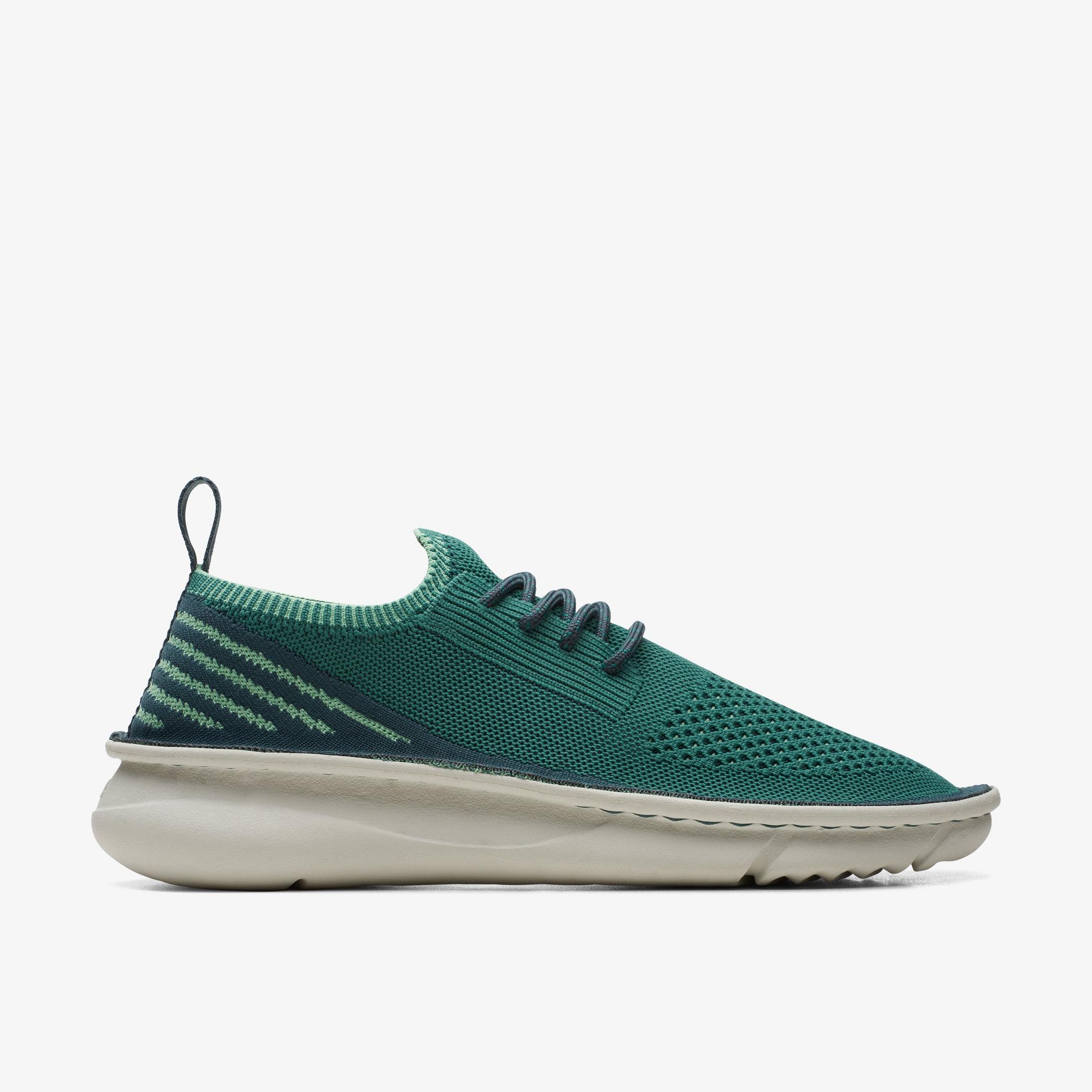 Clarks Origin2 Green Knit Trainers, view 1 of 6