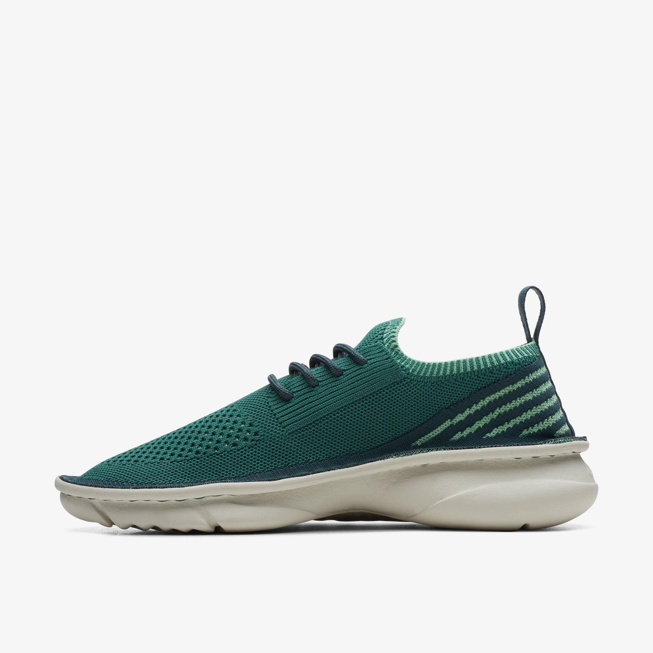Clarks Origin2 Green Knit Trainers, view 2 of 6