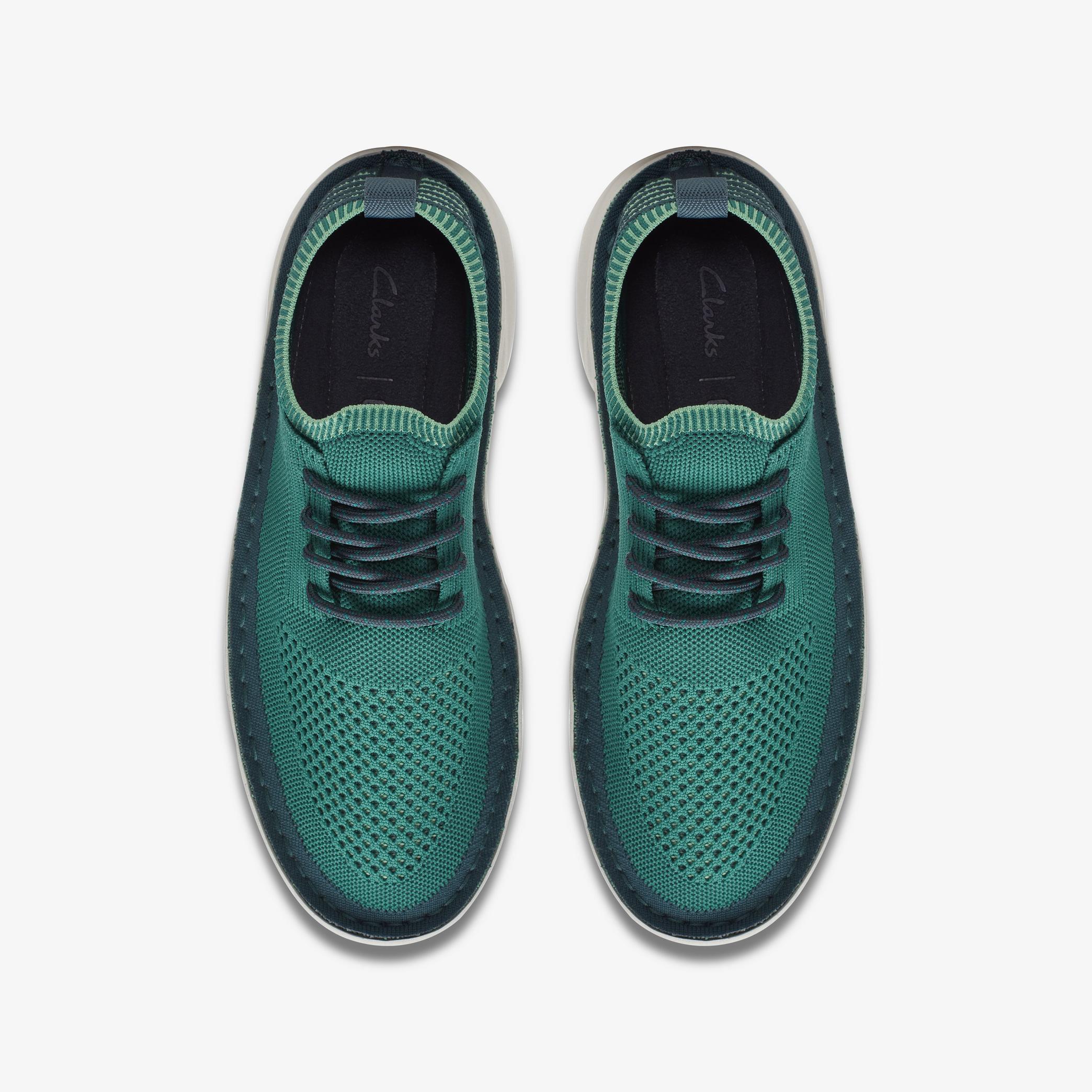 Clarks Origin2 Green Knit Trainers, view 6 of 6