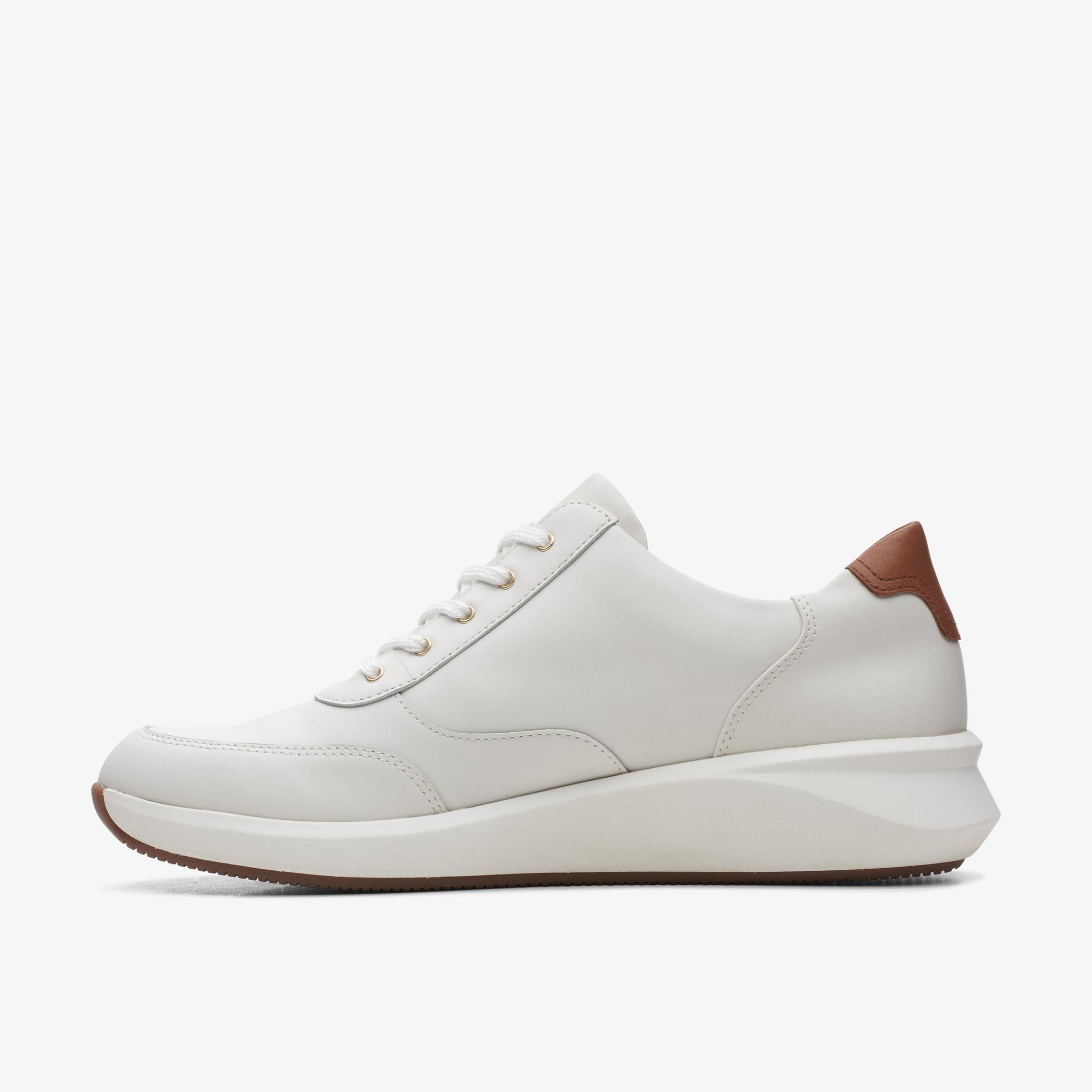 WOMENS Un Rio Zip White Leather Trainers | Clarks Outlet