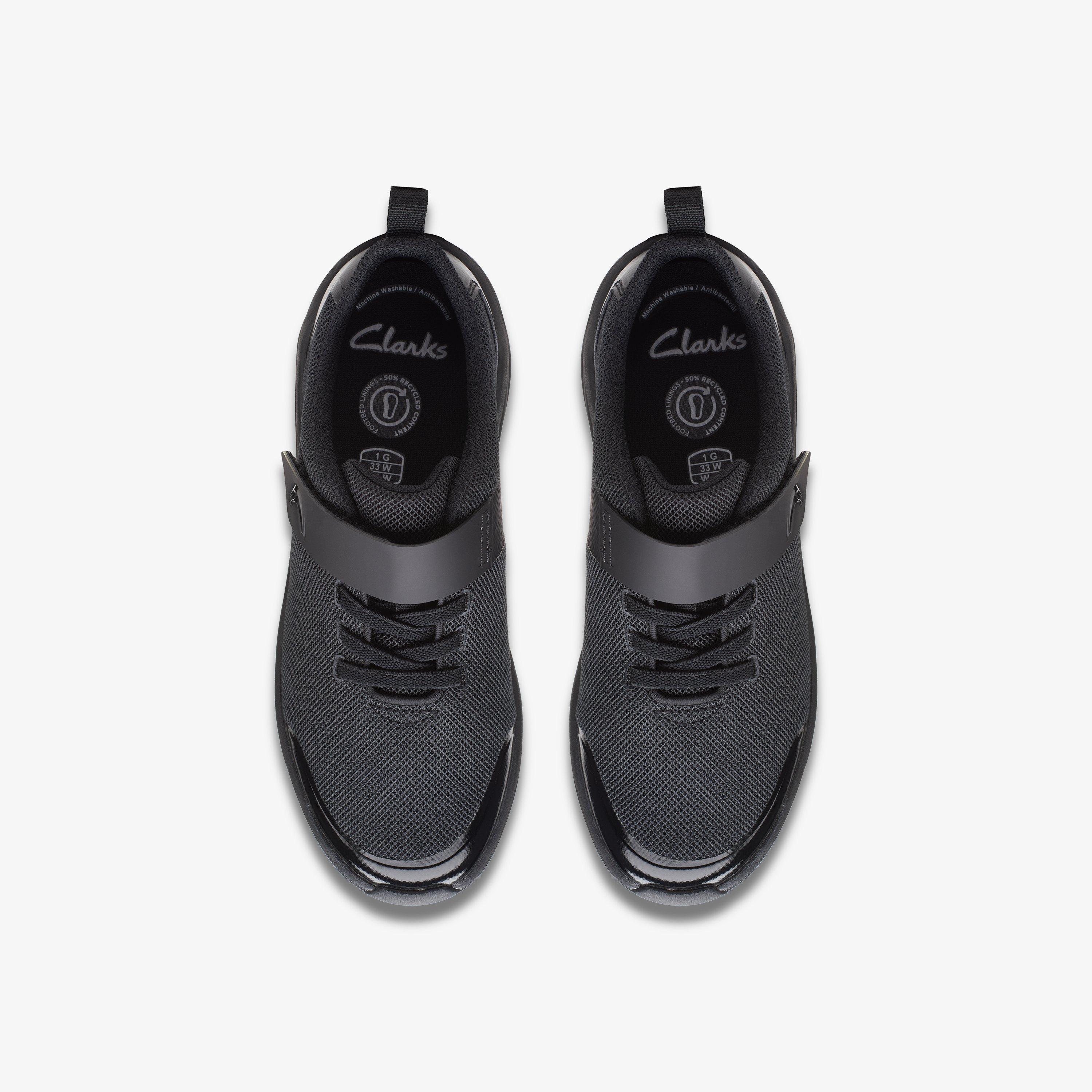 Aeon Pace Older Black Riptape School Shoes, view 6 of 6