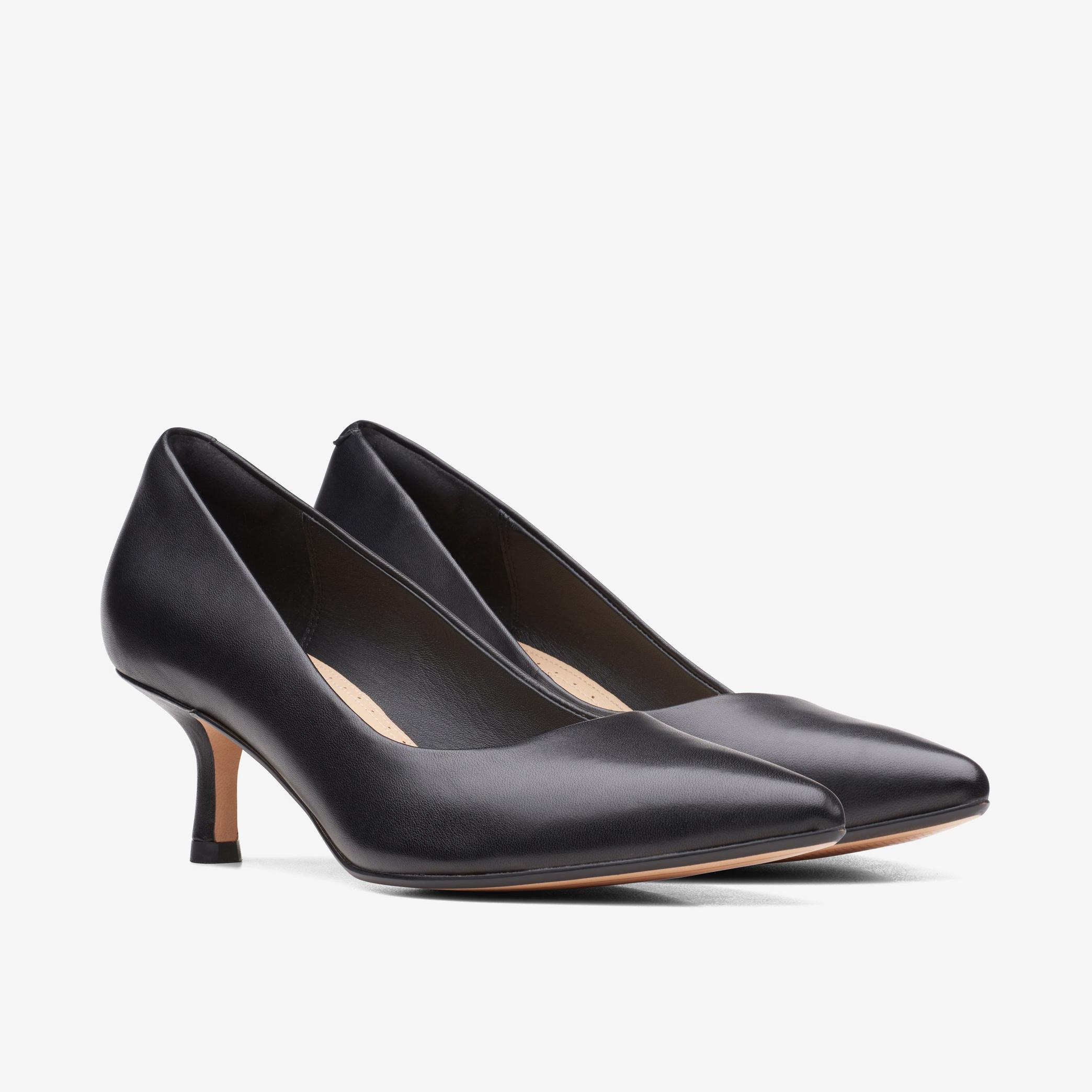 Womens Violet55 Rae Black Leather High Heels | Clarks UK