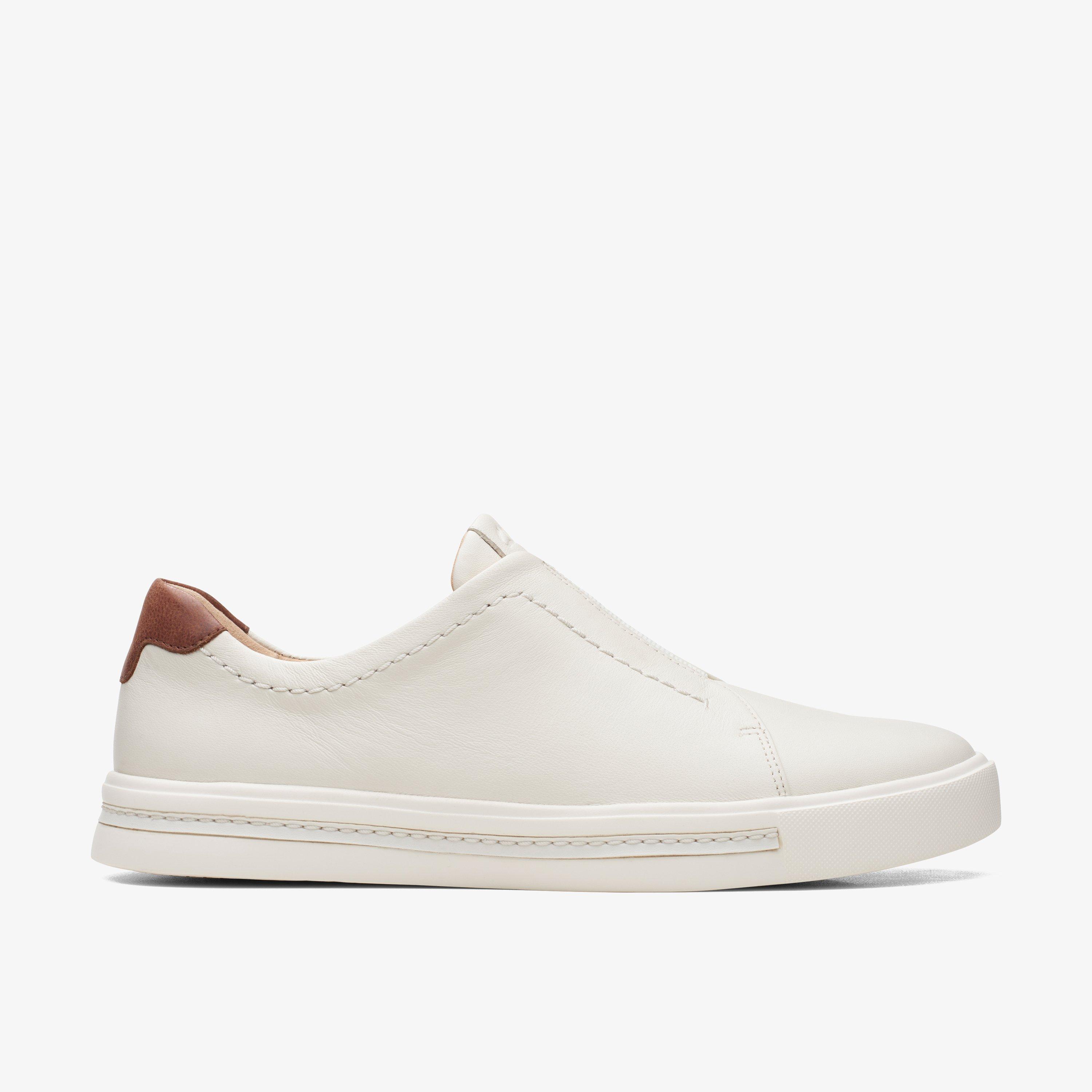 Clarks white best sale leather sneakers