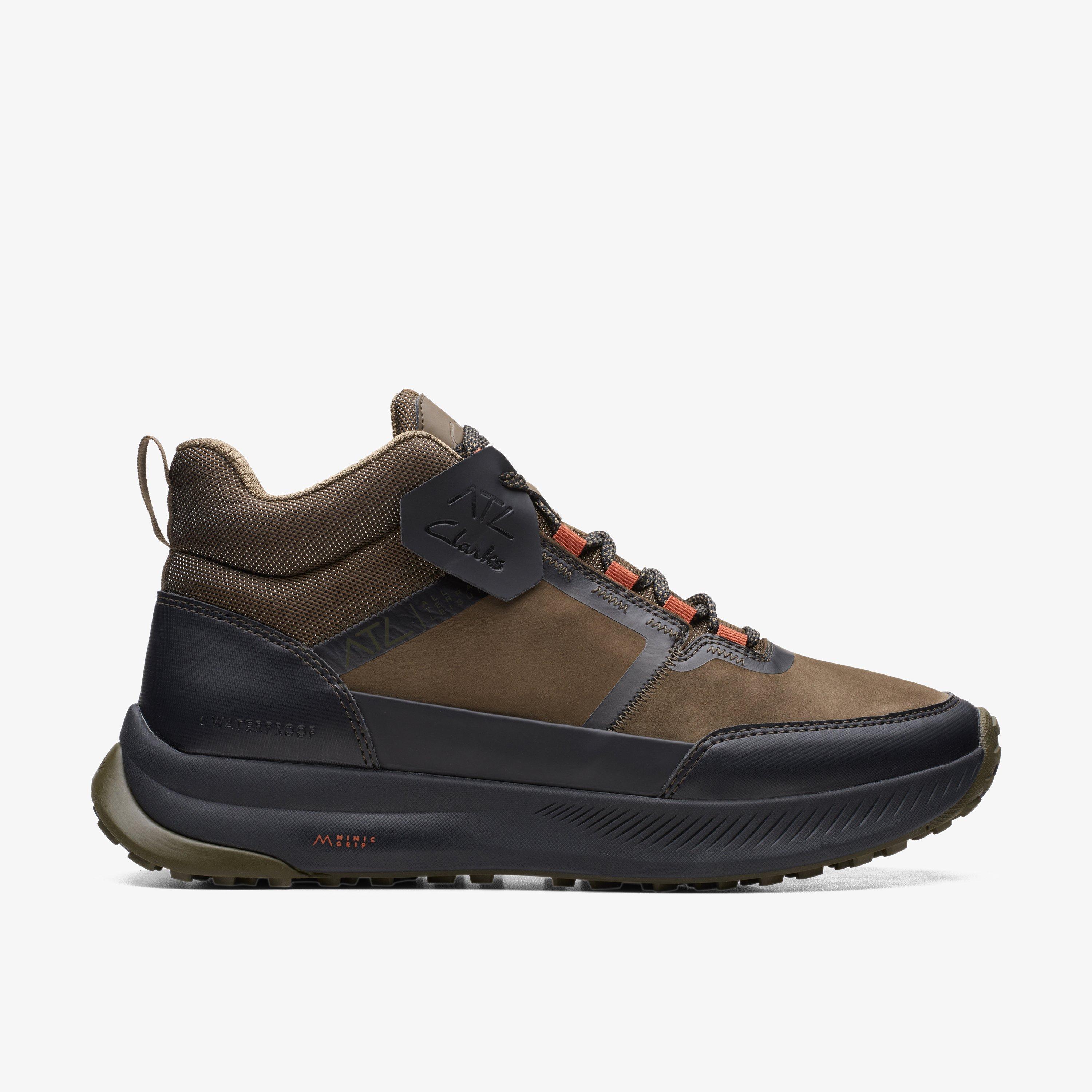 Mens ATL TrailUp WP Dark Olive Combi Boots | Clarks Outlet