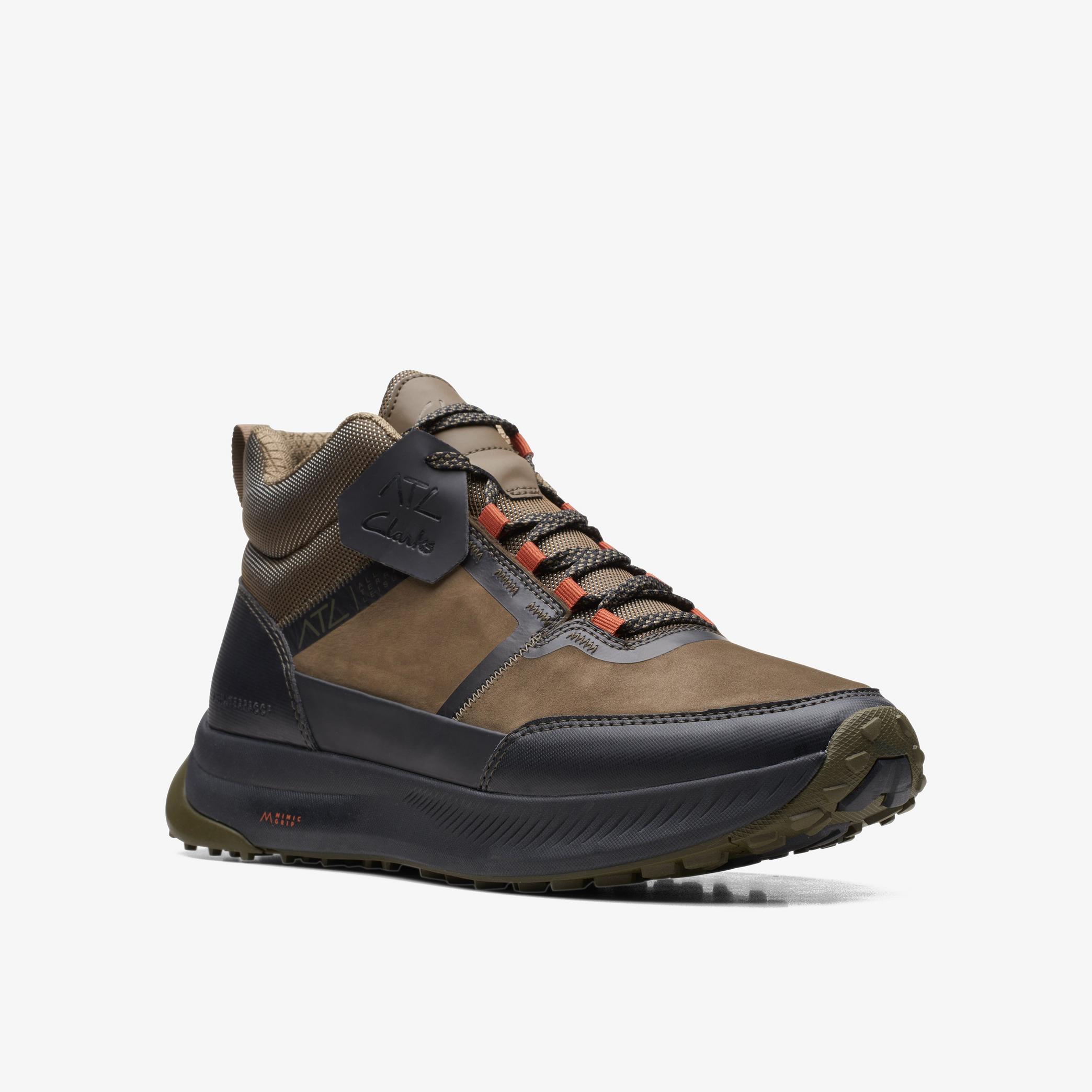 ATL Trail Lace Waterproof Dark Olive Combination Trainers, view 3 of 6