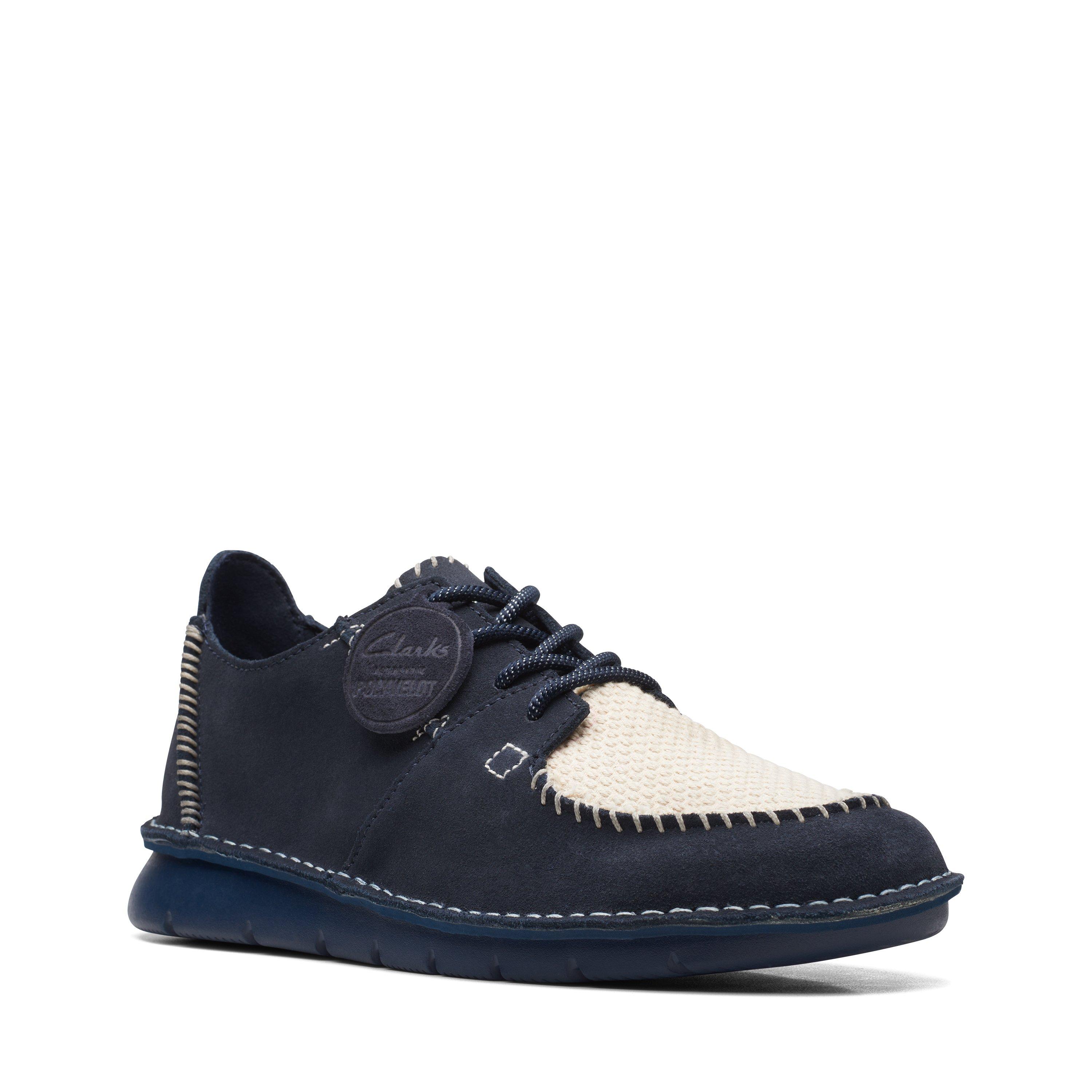 Clarks navy blue outlet sneakers