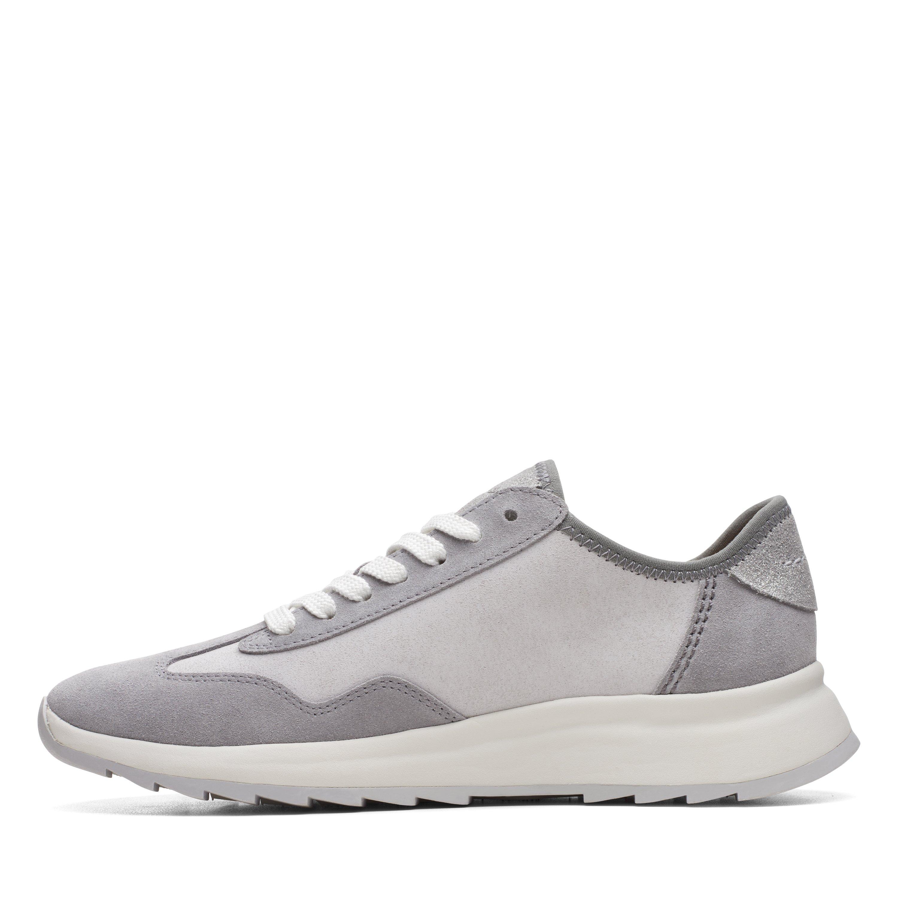Clarks Womens Dash Lite Lo Grey Suede Active Sneaker Shoes | eBay