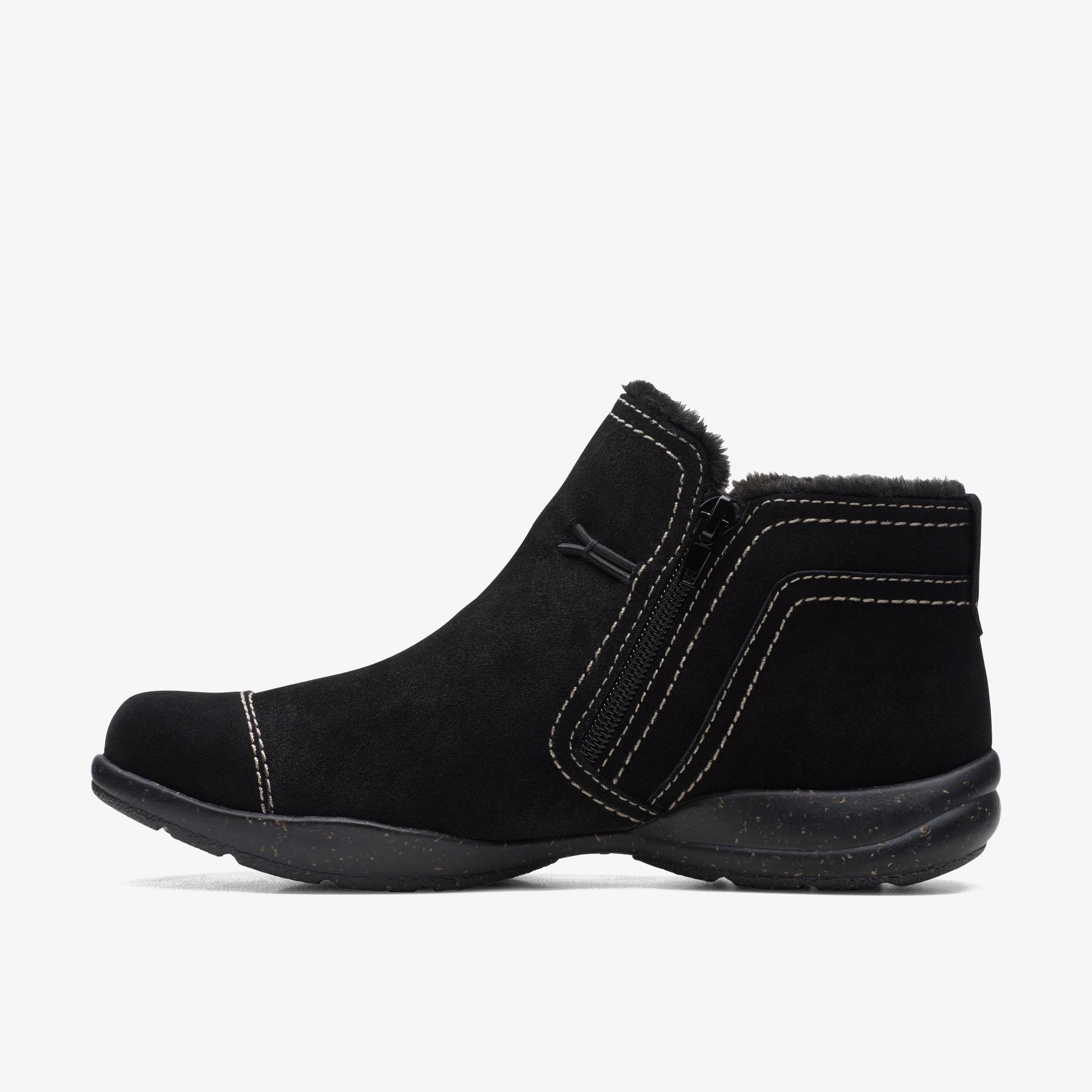 Roseville Aster Black Suede Ankle Boots, view 2 of 6