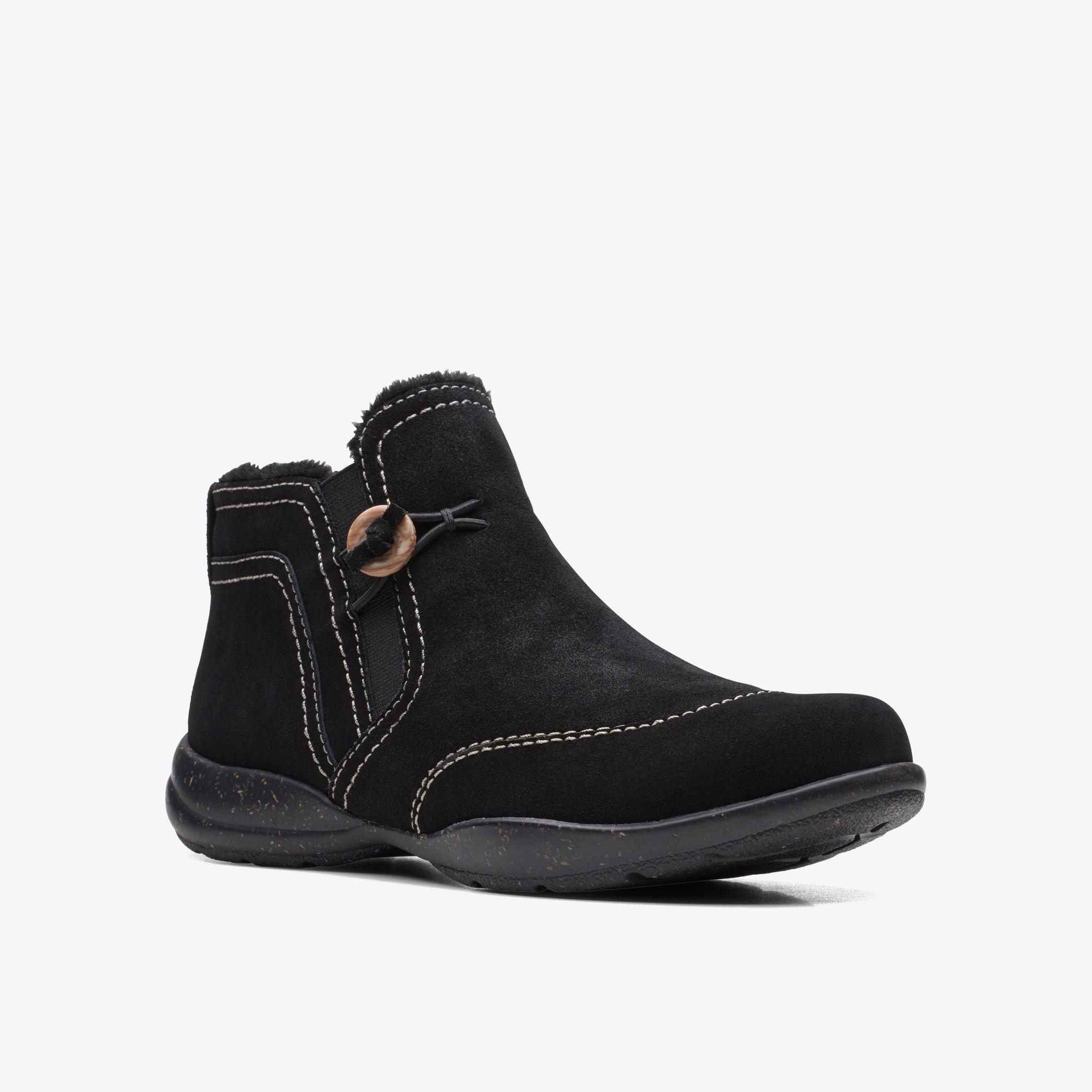 Roseville Aster Black Suede Ankle Boots, view 3 of 6