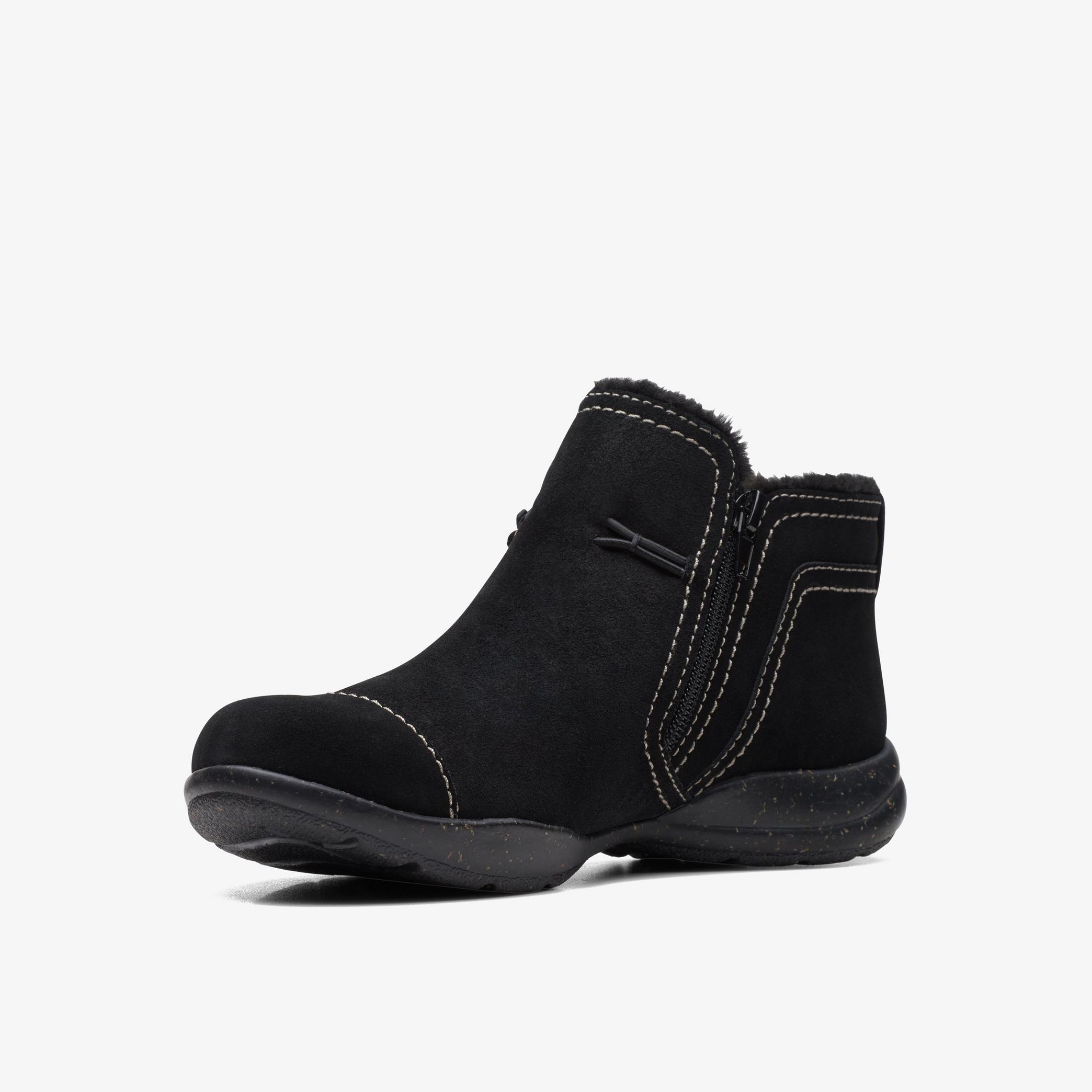 Roseville Aster Black Suede Ankle Boots, view 4 of 6