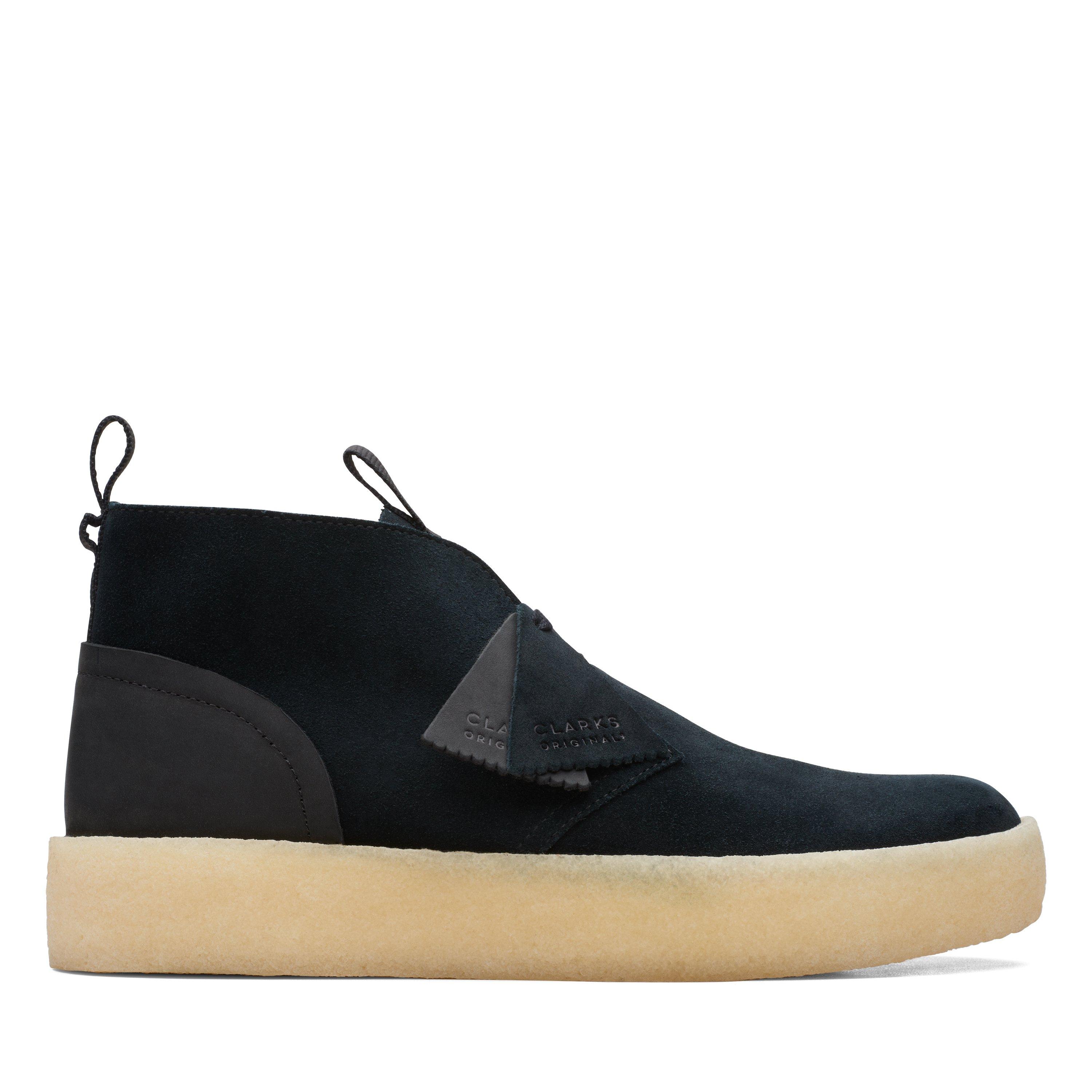 Shops clarks black suede desert boots mens