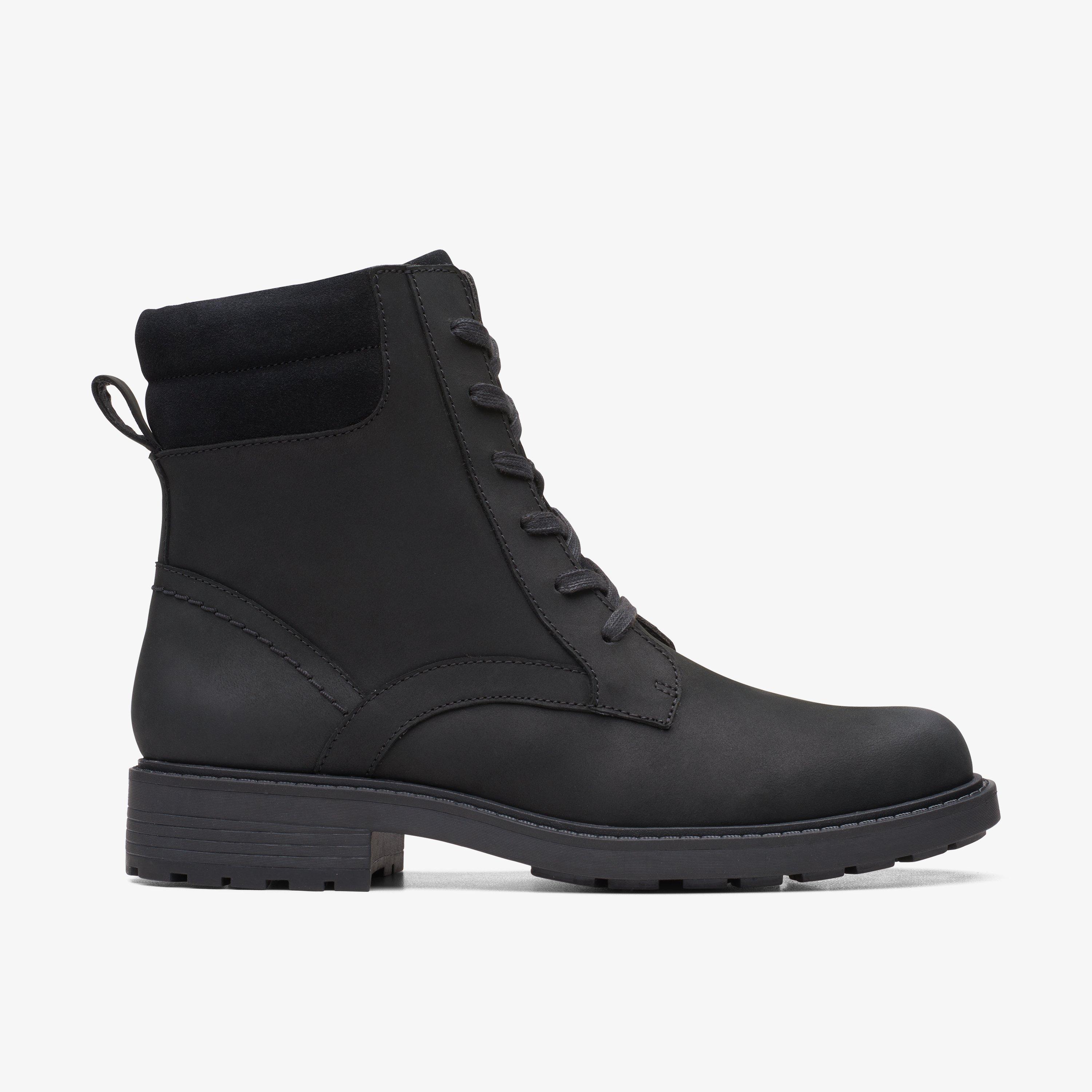 Clarks womens black sales ankle boots