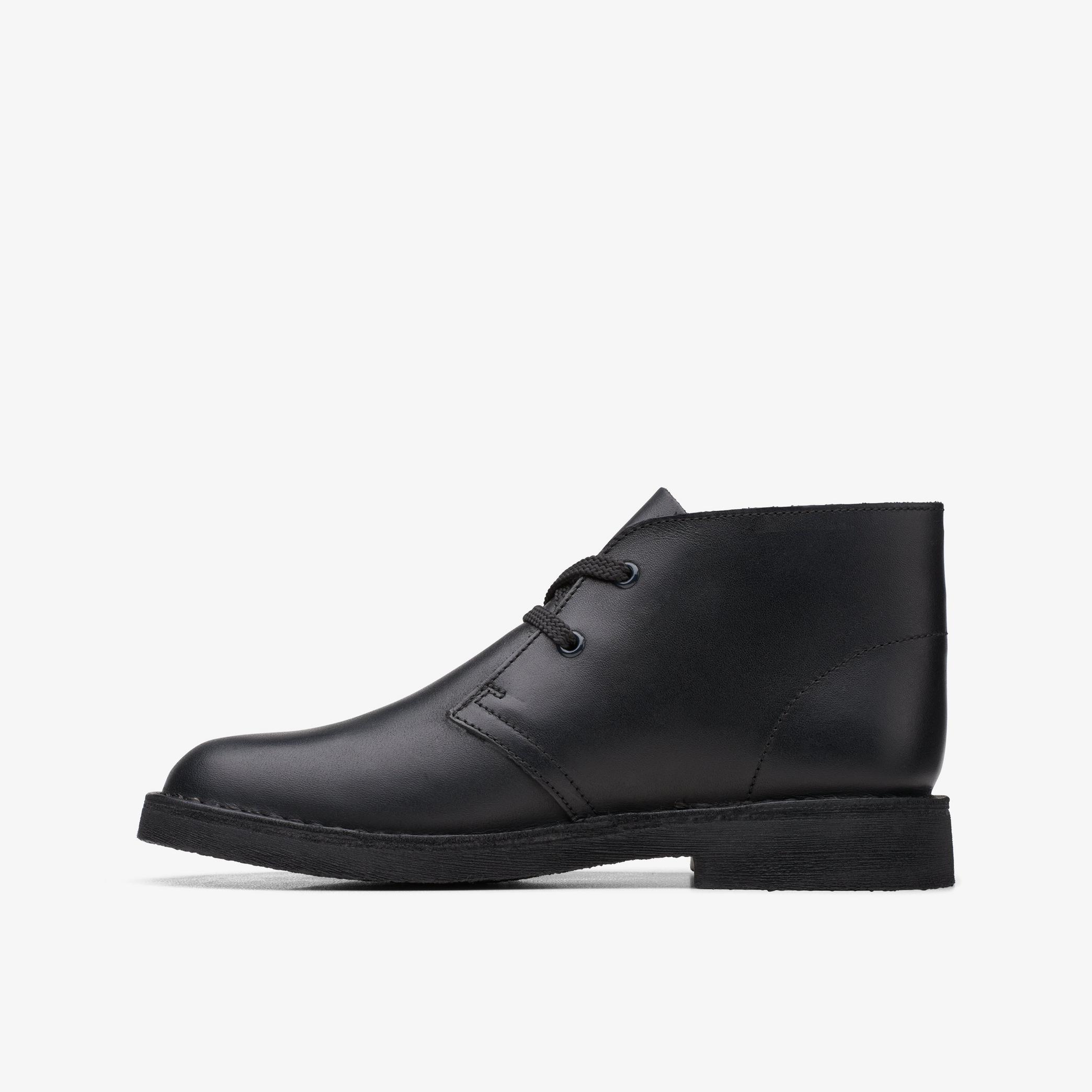 Boys, Girls, Kids Unisex Desert Boot Older Black Leather Boots | Clarks UK