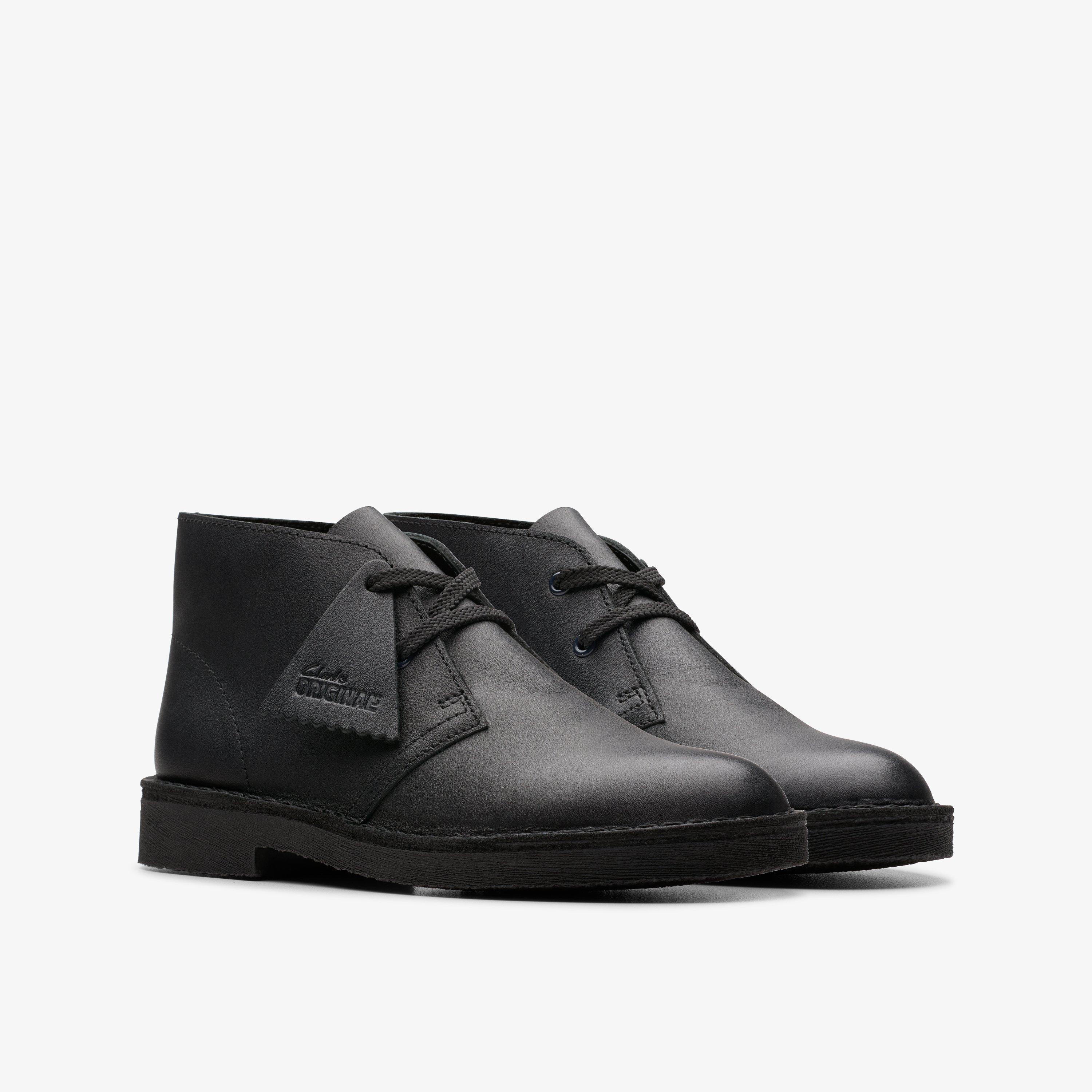 Clarks originals desert boot black smooth leather hotsell