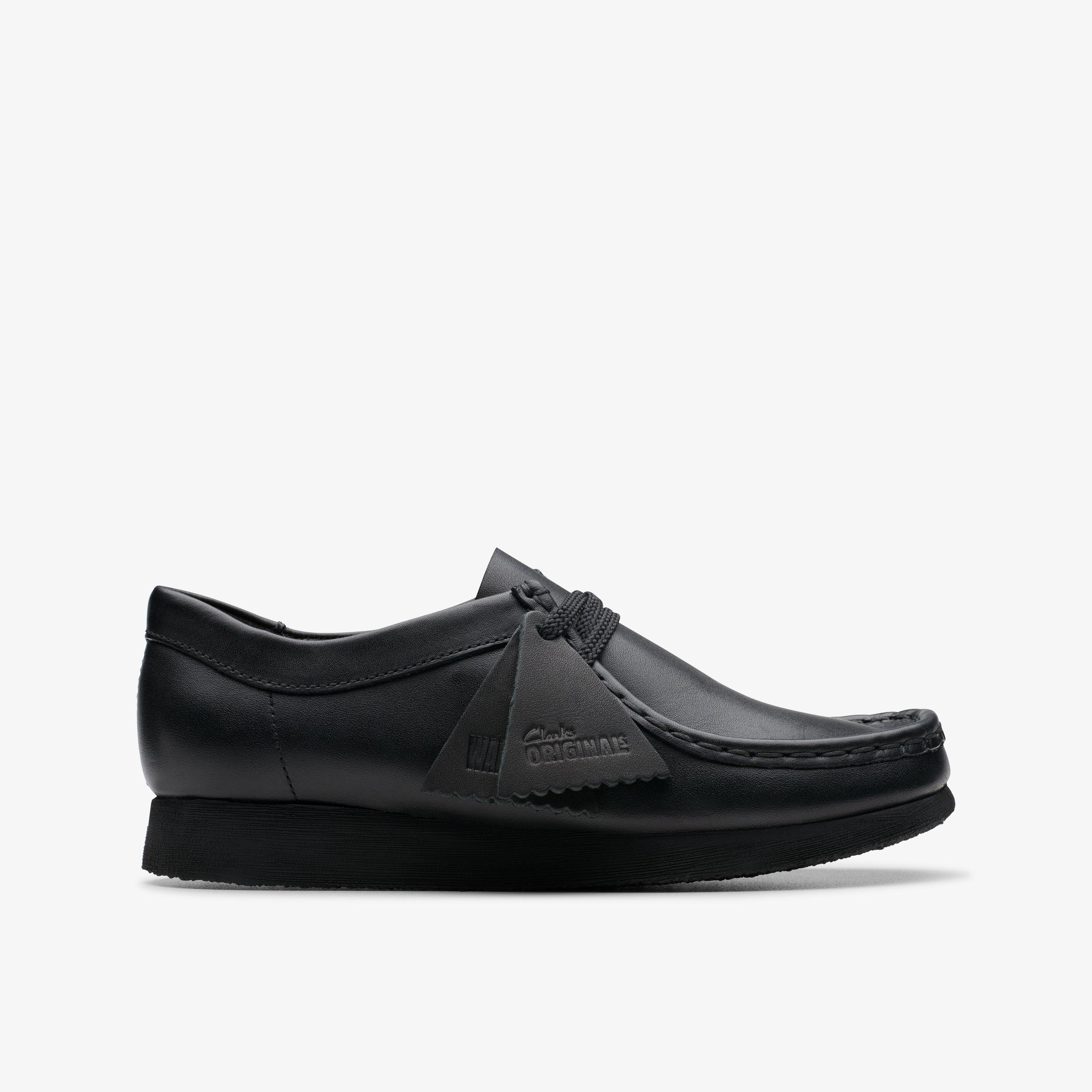 BOYS Wallabee Older Black Leather Shoes | Clarks US
