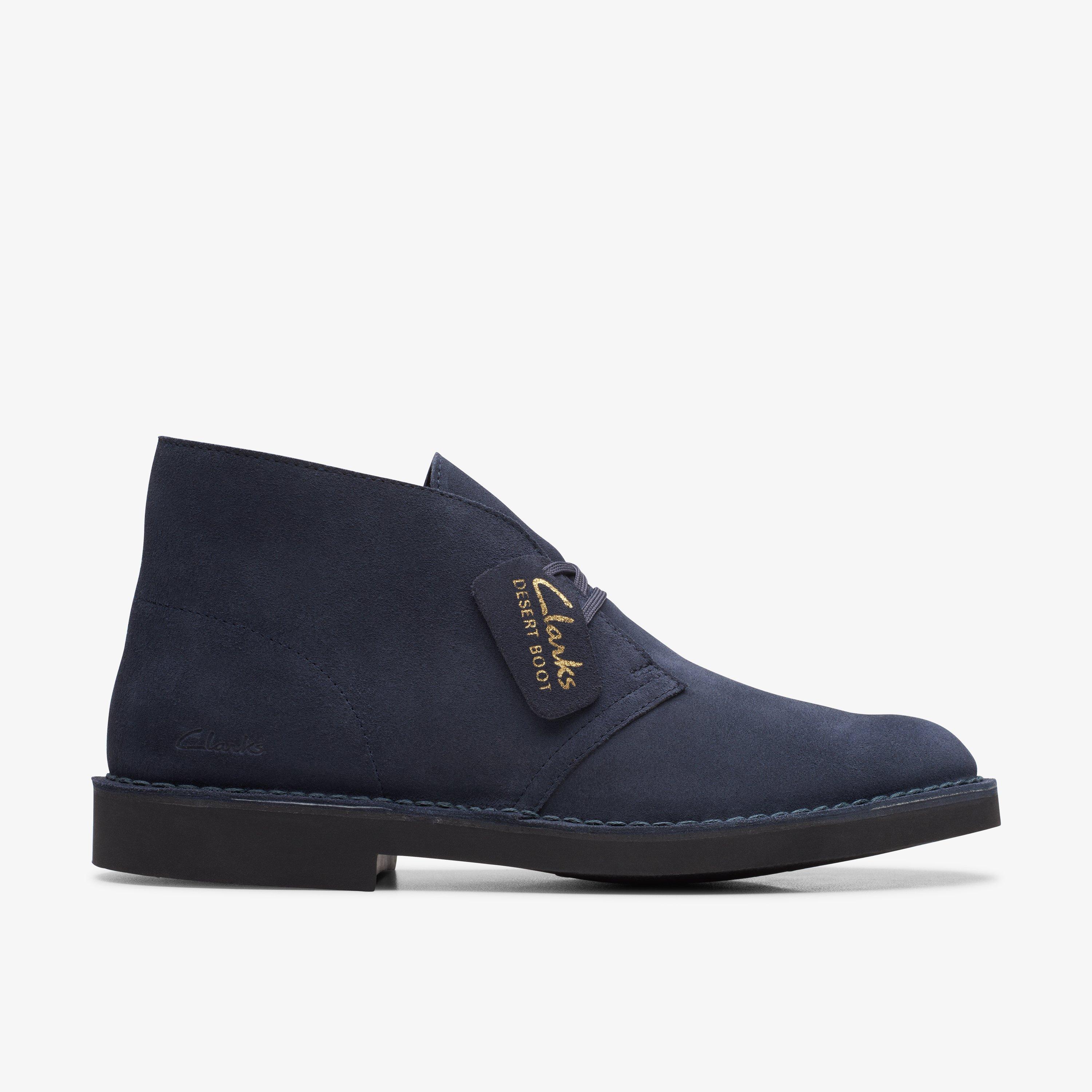 Clarks desert boot navy on sale