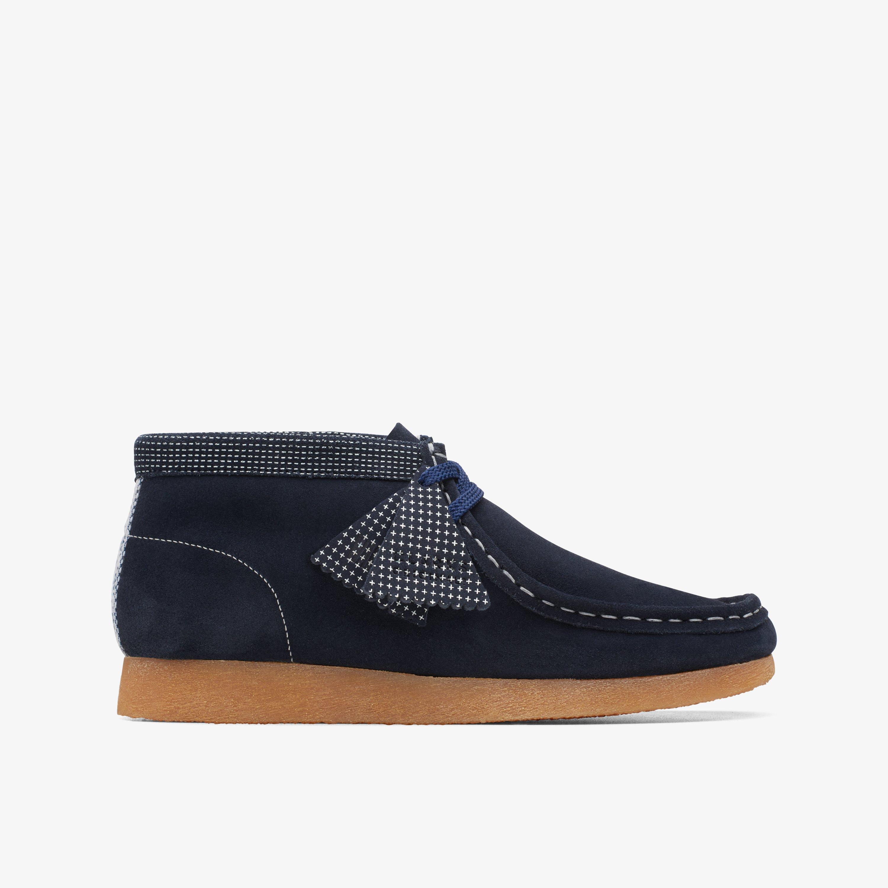 BOYS Wallabee Boot Older Navy Combination Boots | Clarks US
