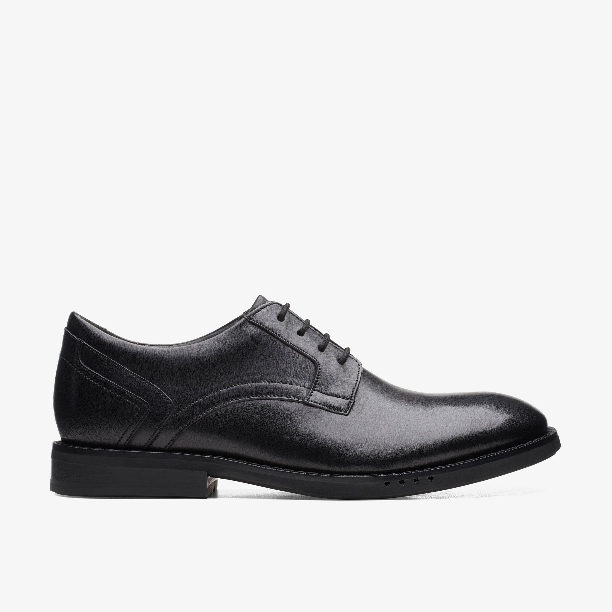 MENS Un Hugh Lace Black Leather Oxford Shoes | Clarks CA