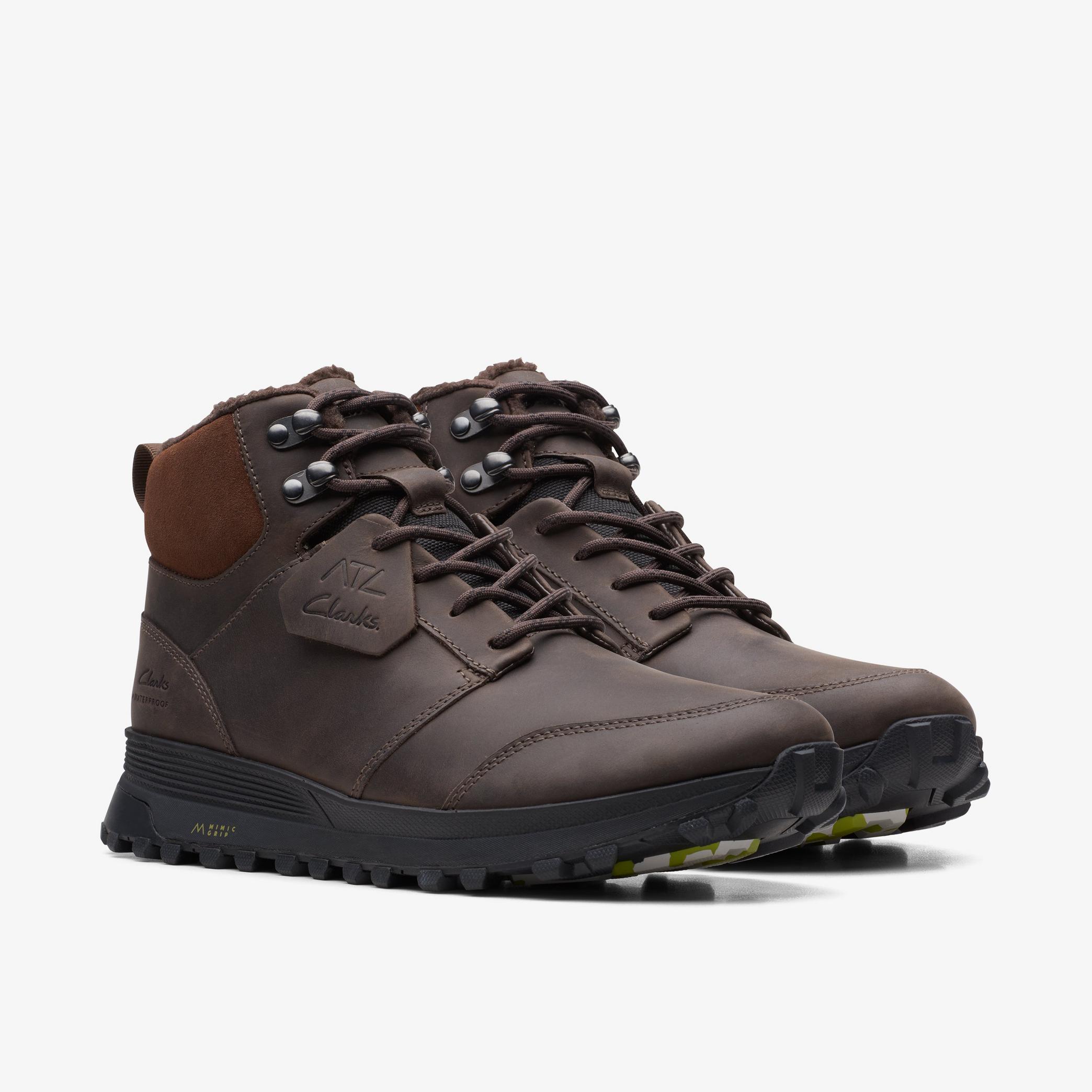 ATL Trek Up Waterproof Brown Warmlined Leather Ankle Boots, view 5 of 7