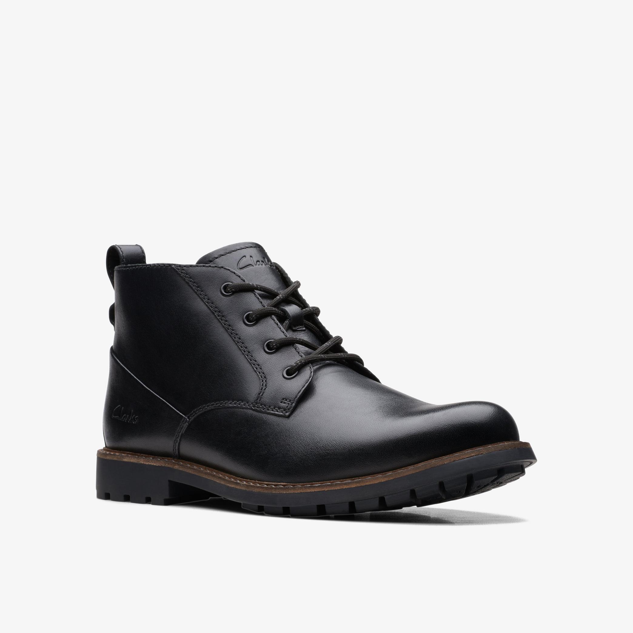 Westcombe Mid Black Ankle Boots, view 3 of 6