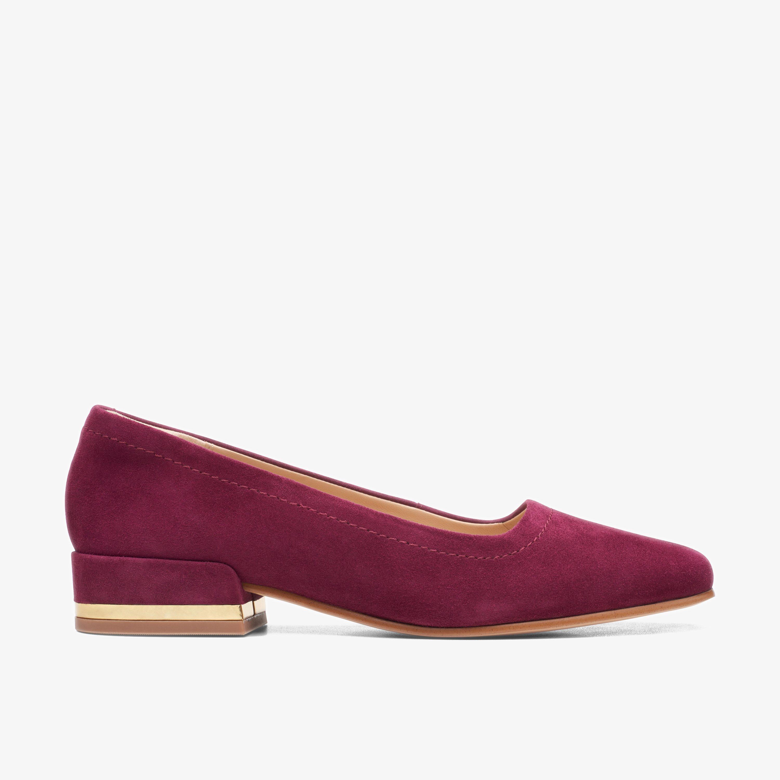 Clarks burgundy hot sale heels