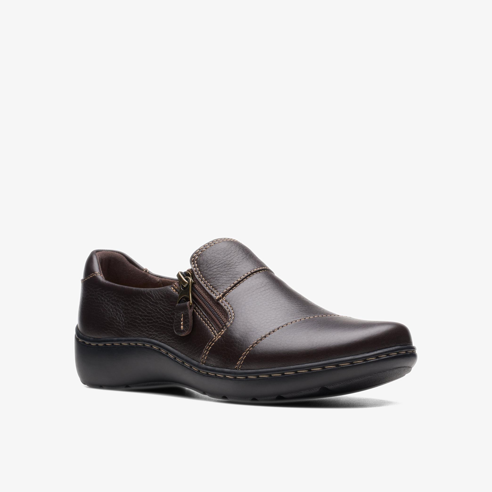 WOMENS Cora Harbor Dark Brown Leather Shoes | Clarks Outlet