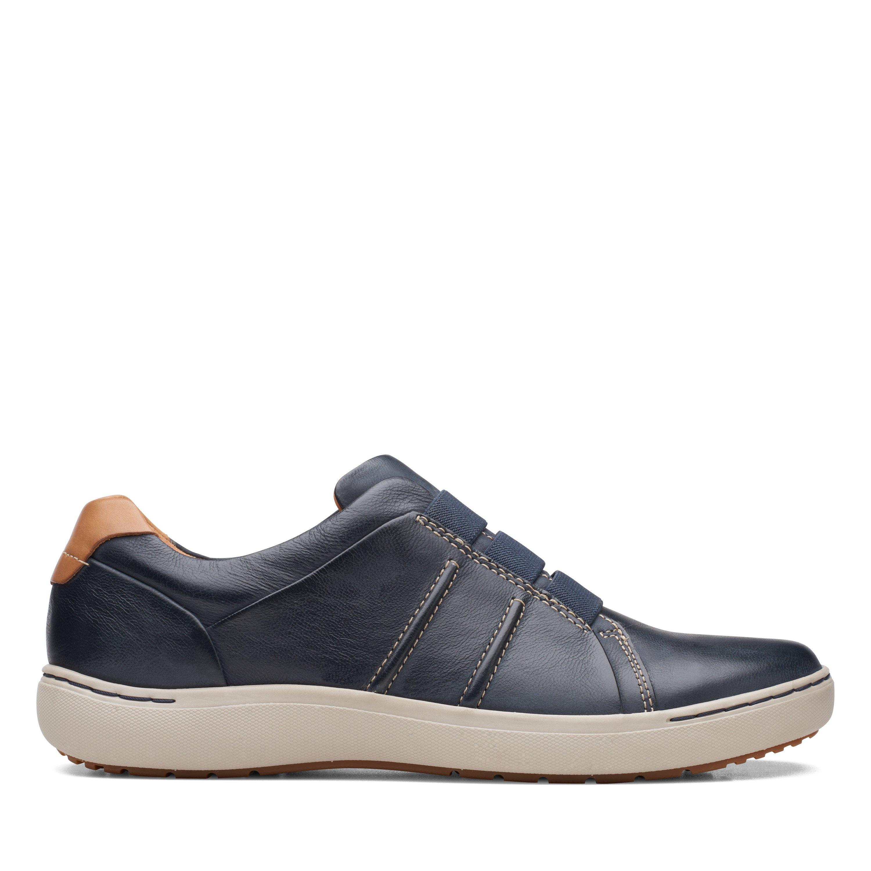 Blue leather hot sale sneakers womens