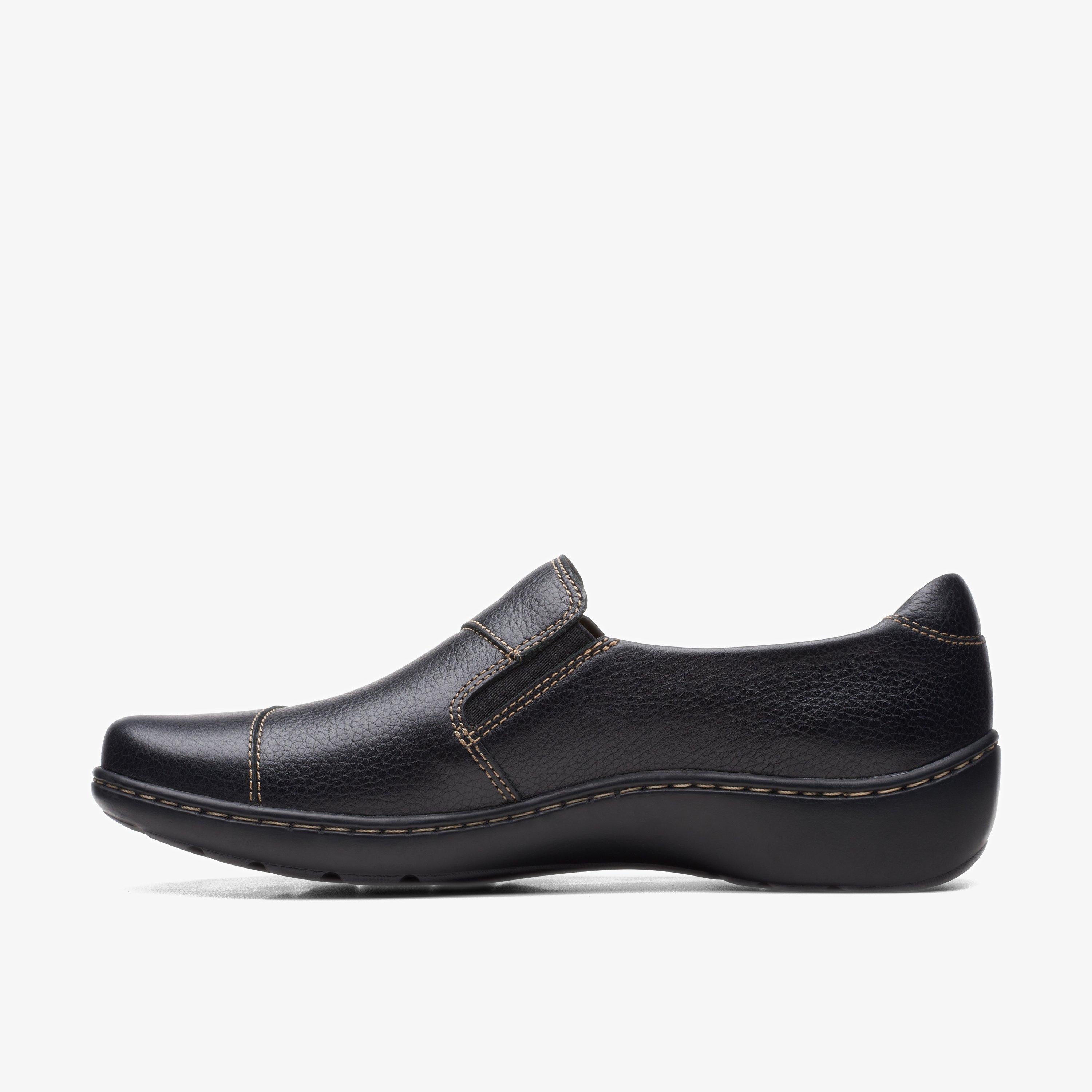 Clarks Cora Harbor Leather Shoes in Black | UK