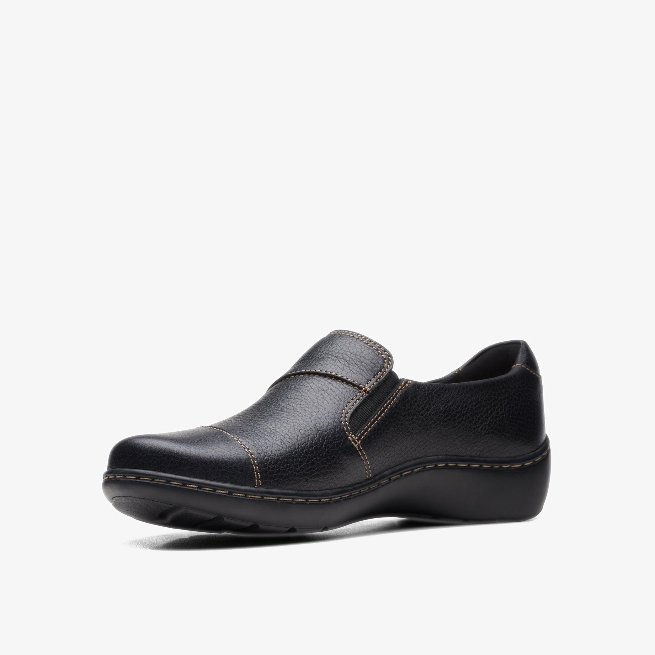 WOMENS Cora Harbor Black Leather Shoes | Clarks Outlet