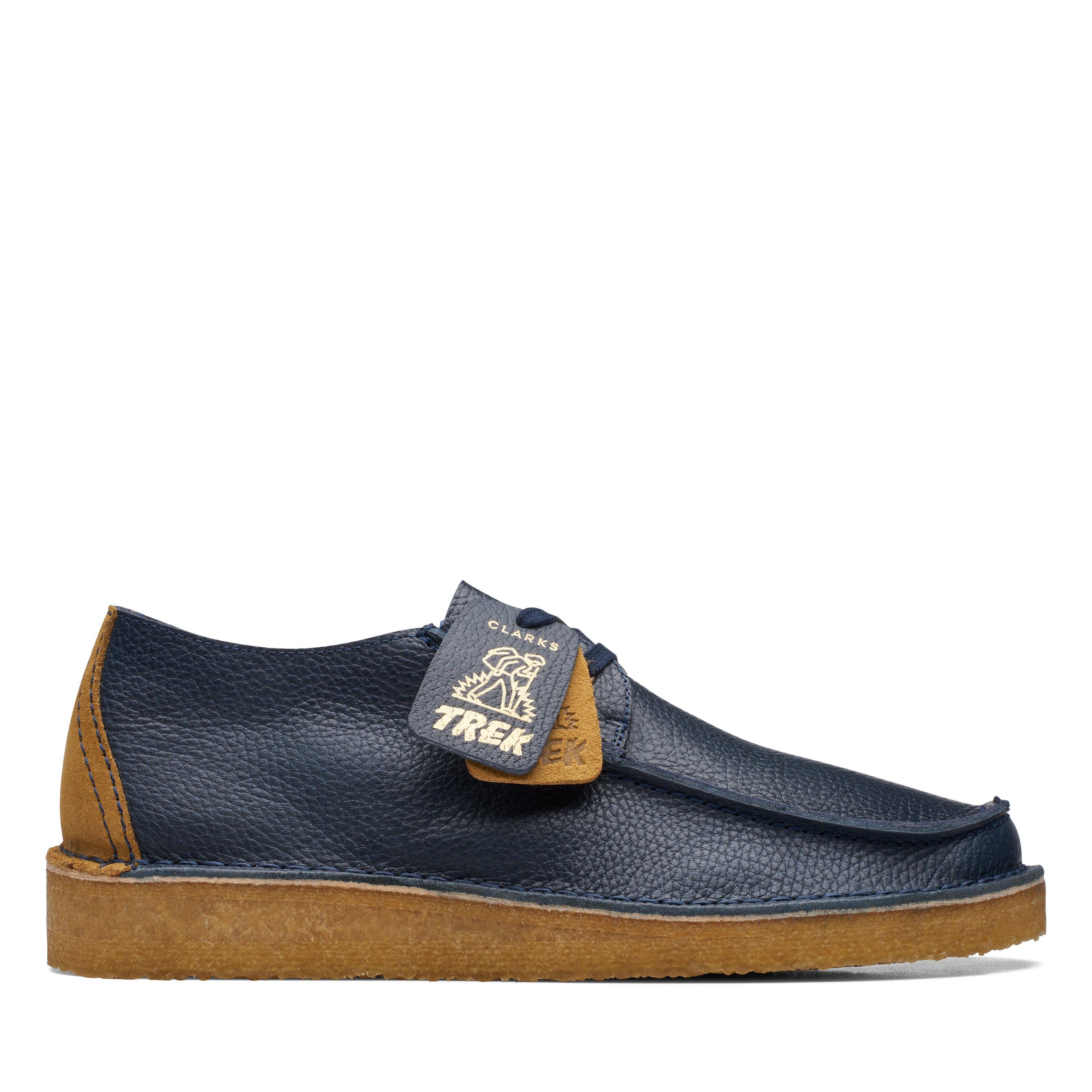 Clarks Originals Mens Seam Trek Blue Leather Casual Shoes