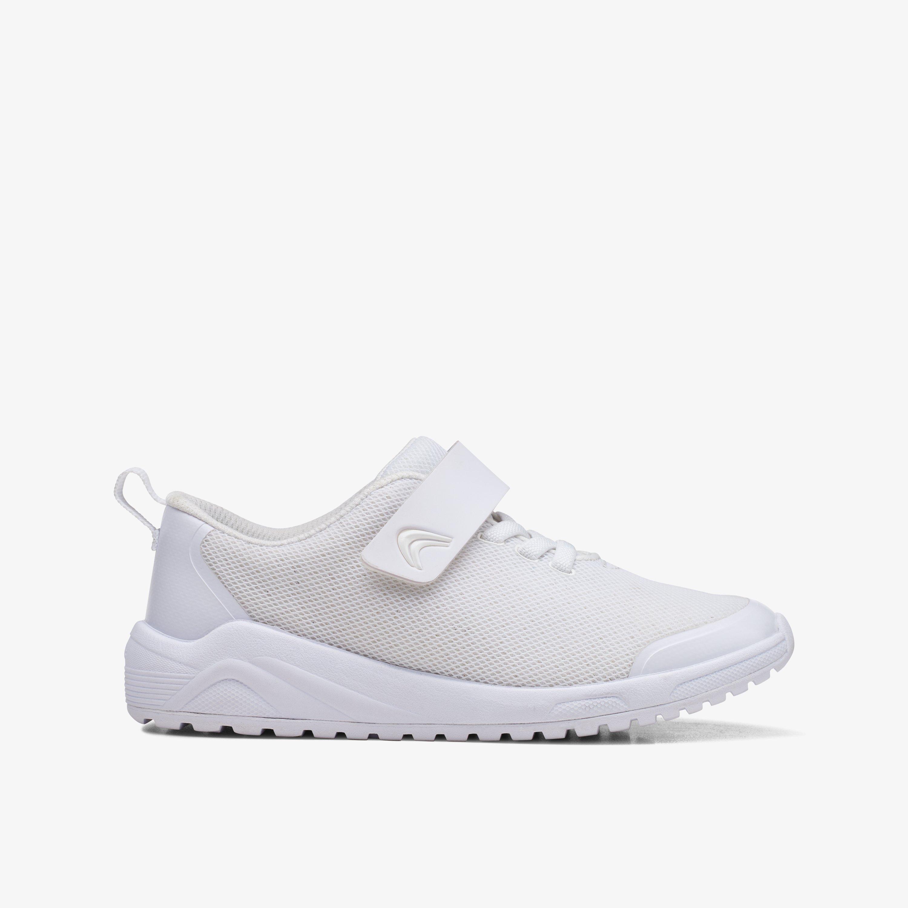 Clarks boys white trainers on sale