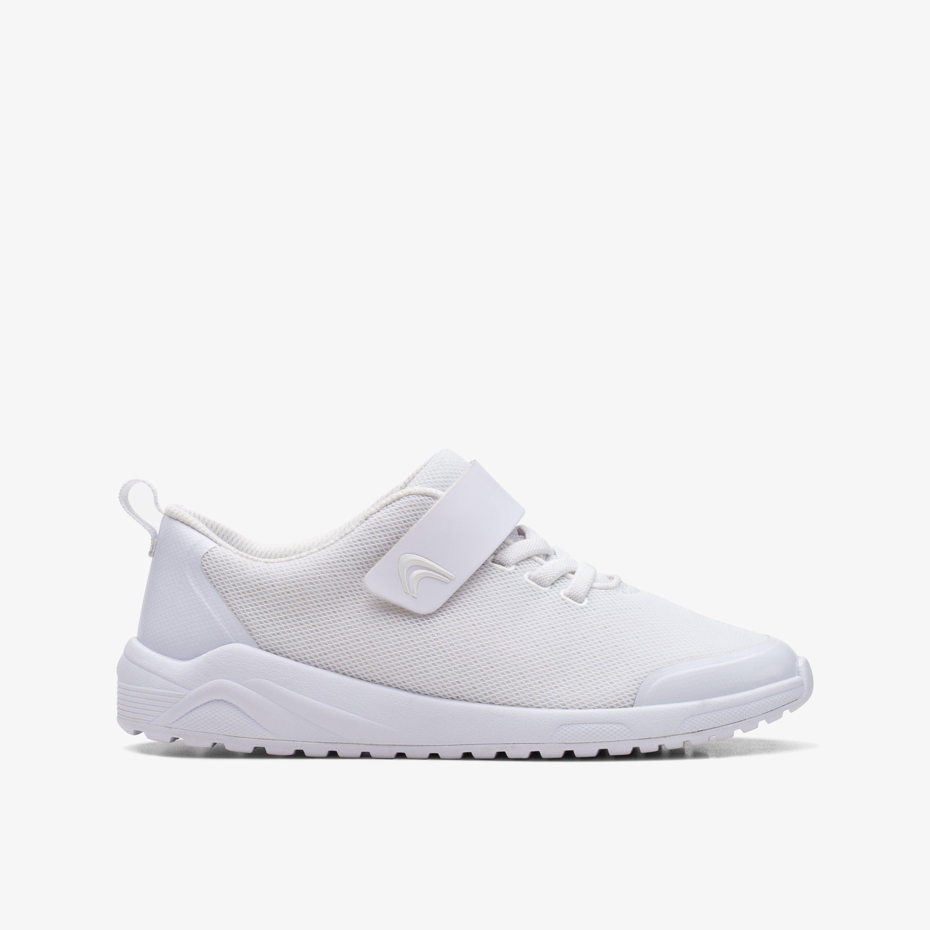 Boys Aeon Pace Older White Trainers Clarks Outlet