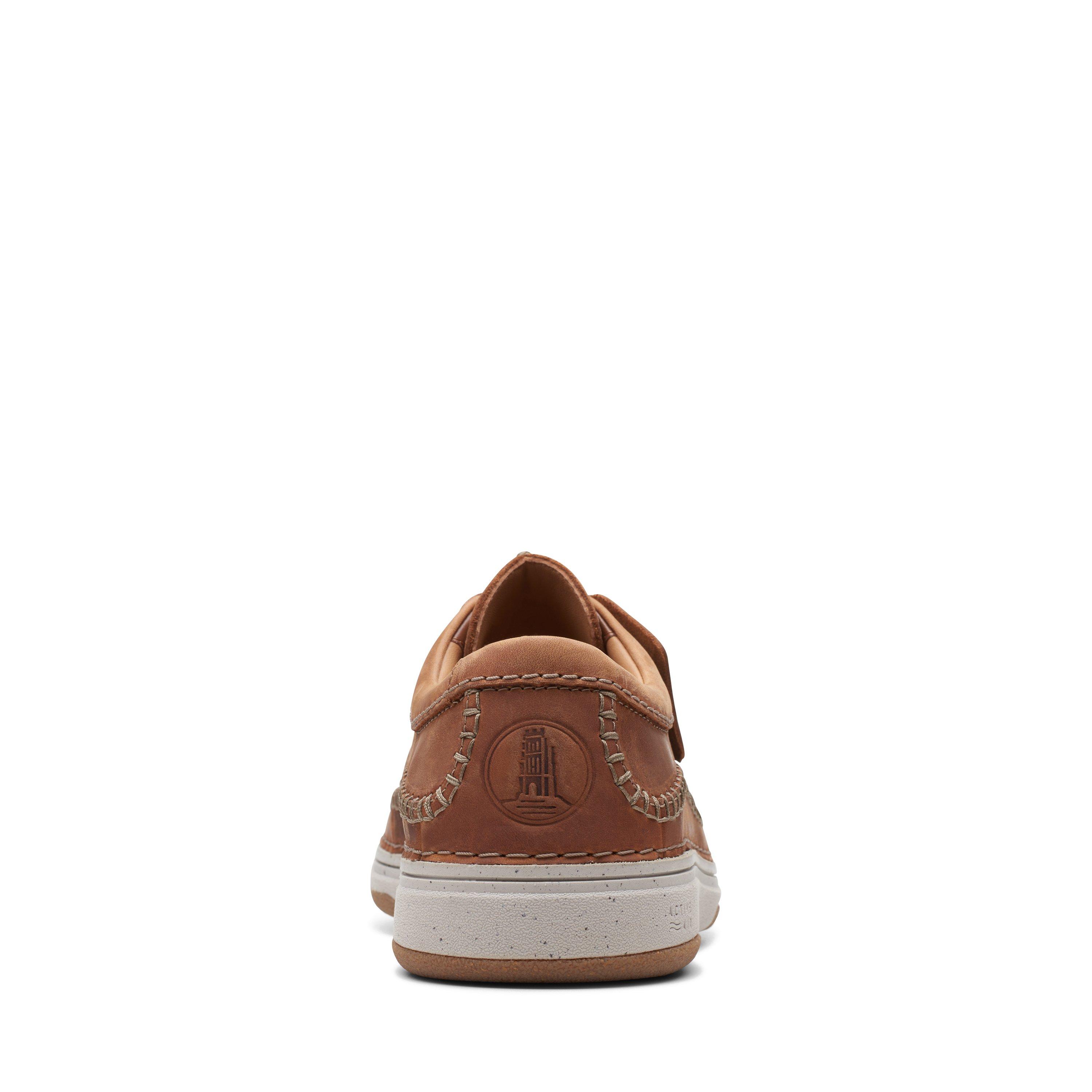 Clarks Mens Nature 5 Tie Brown Leather Casual Casual Sneaker Shoes
