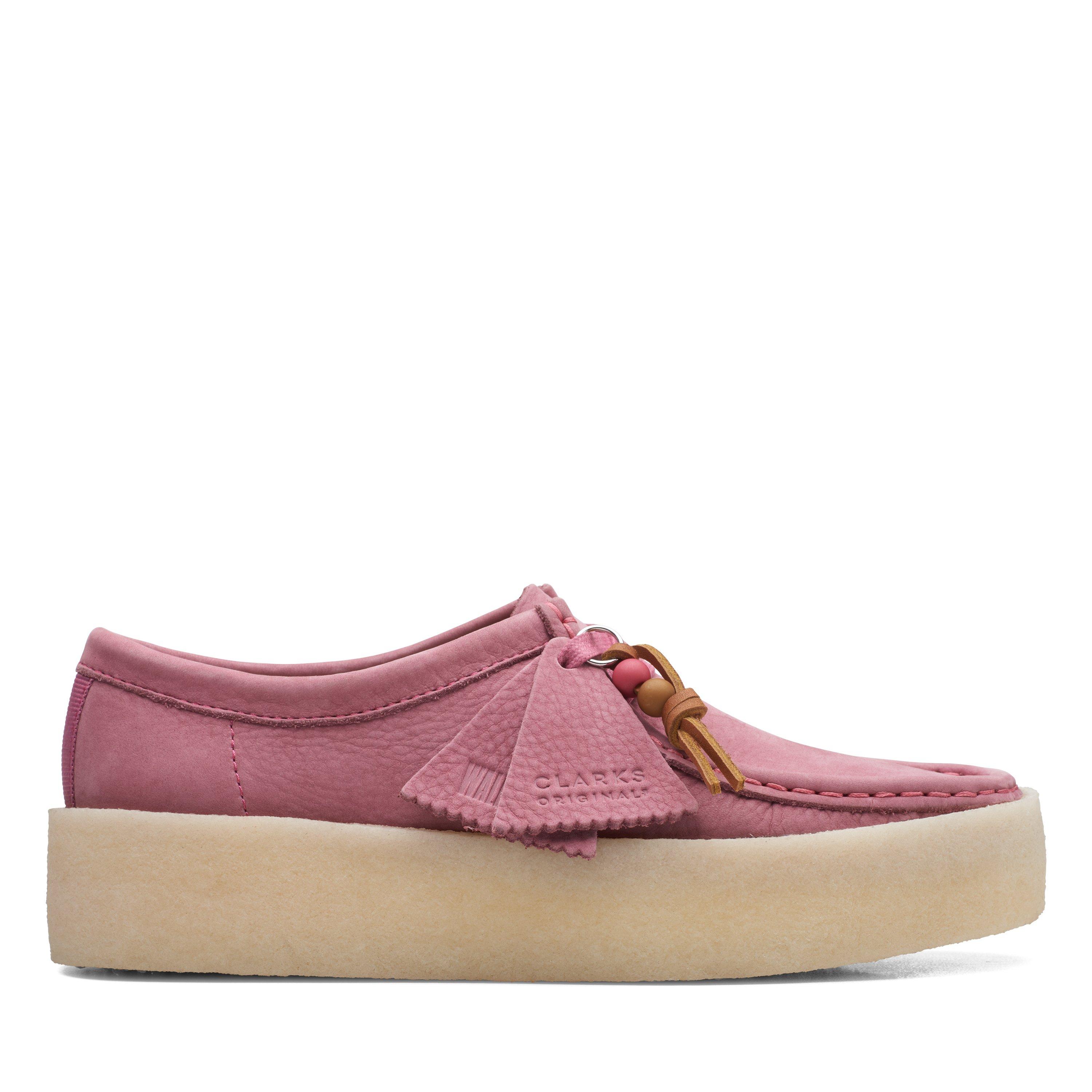 Clarks Originals Womens Wallabee Moccasin Cup Pink Leather Casual Shoes