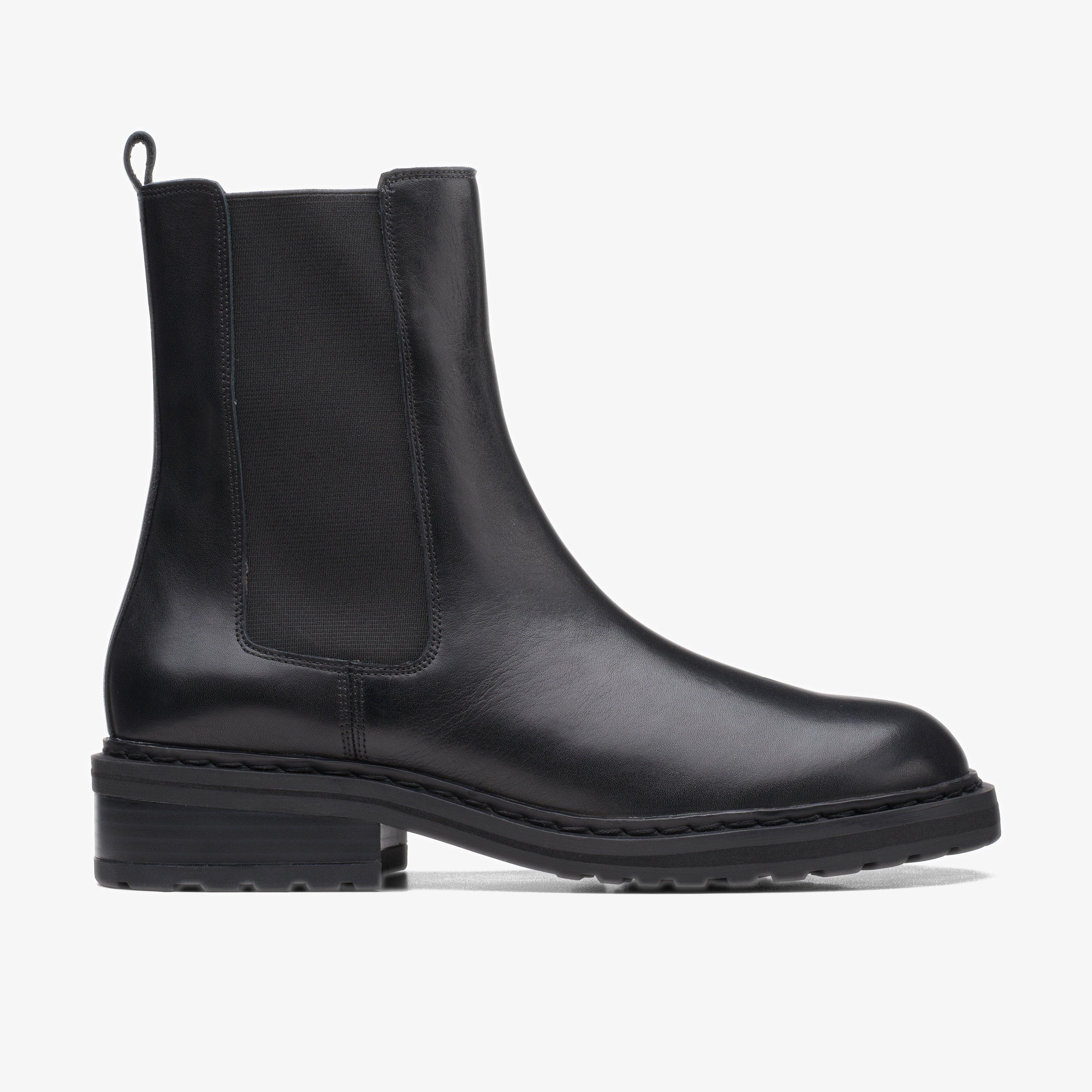 WOMENS Tilham Chelsea Black Leather Ankle Boots | Clarks Outlet
