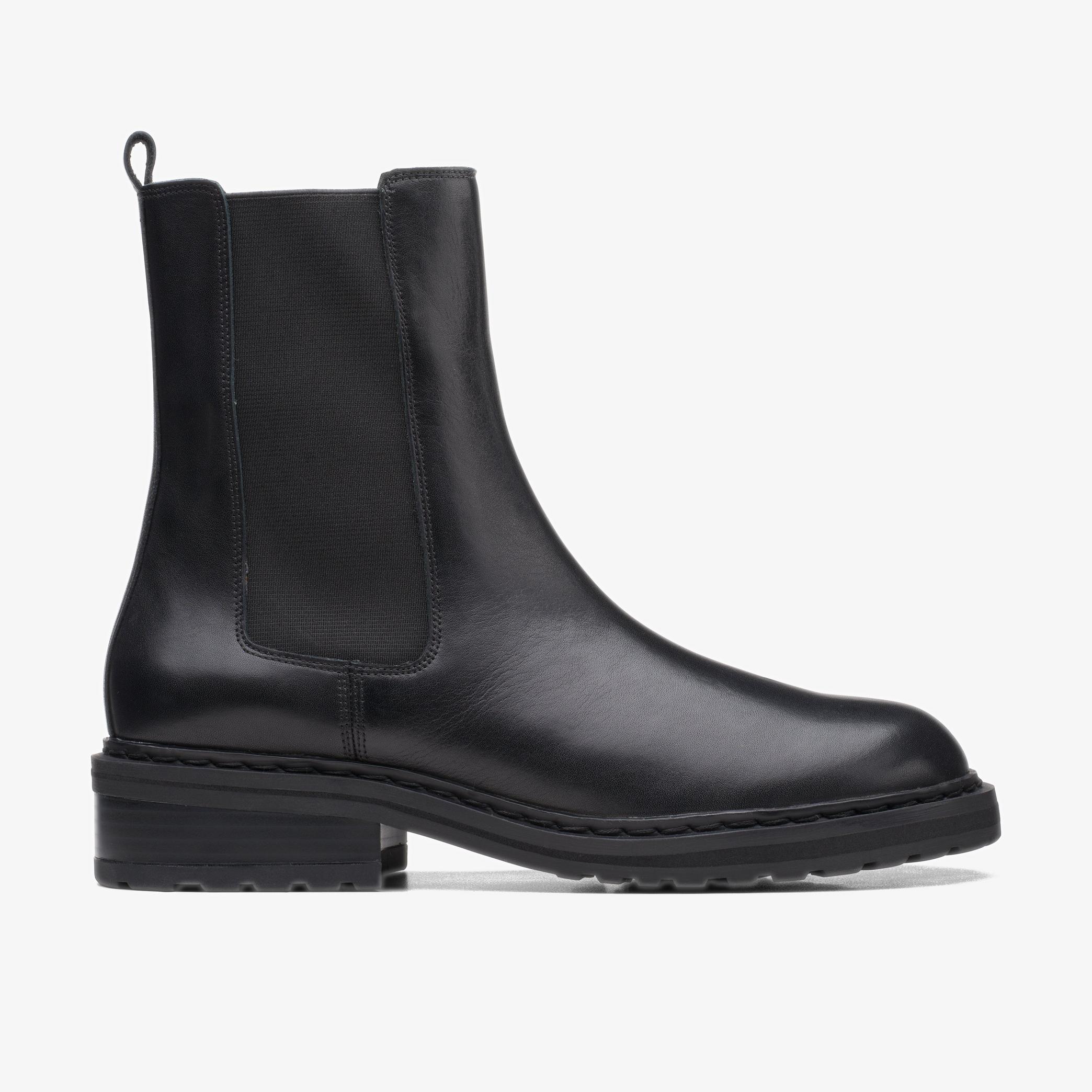 Tilham Chelsea Black Leather Ankle Boots, view 1 of 6
