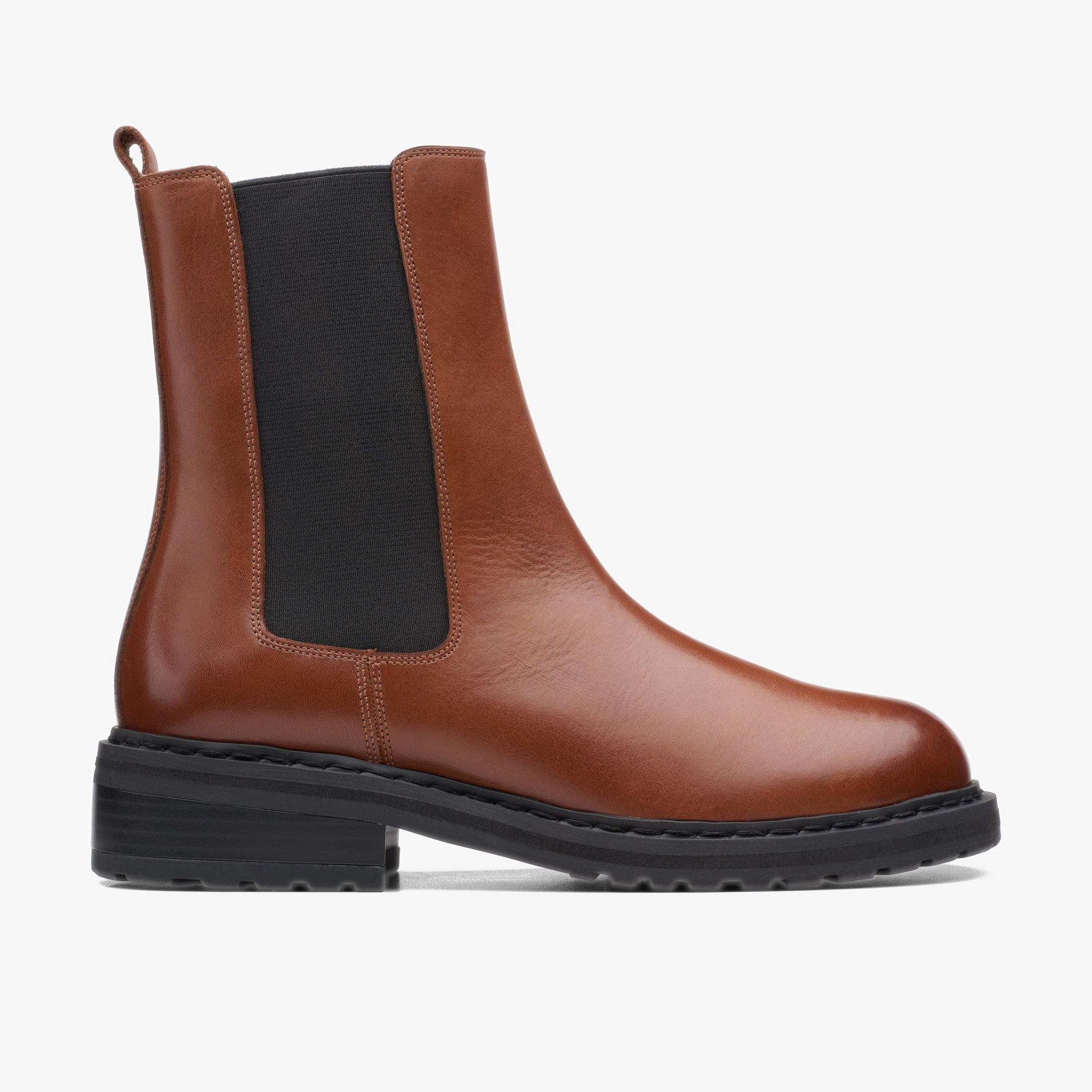 Tilham Chelsea Dark Tan Leather Ankle Boots, view 1 of 6