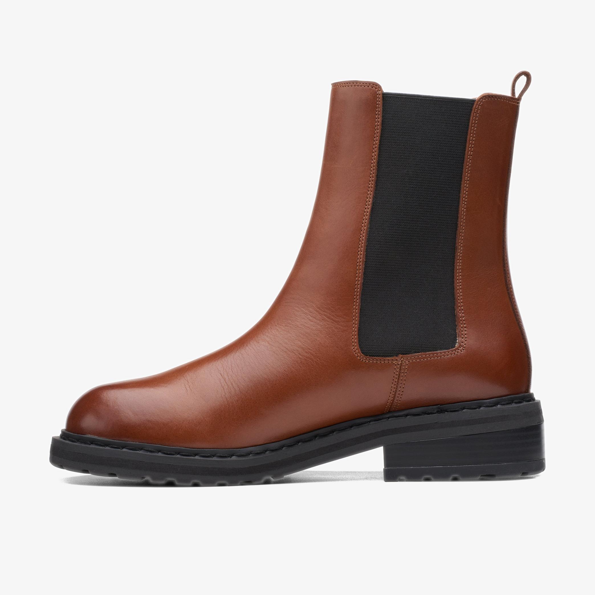 Tilham Chelsea Dark Tan Leather Ankle Boots, view 2 of 6