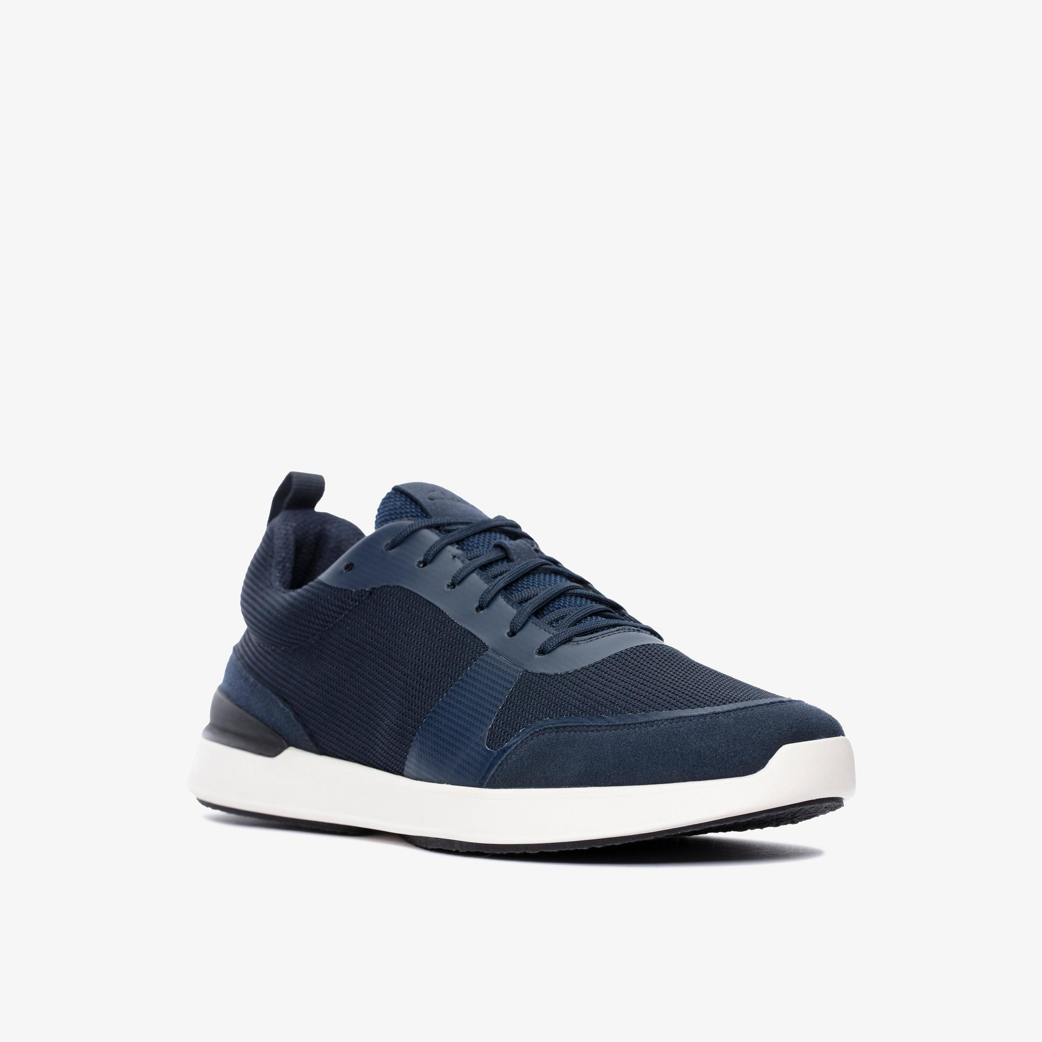LT Lace Navy Knit Trainers, view 3 of 6