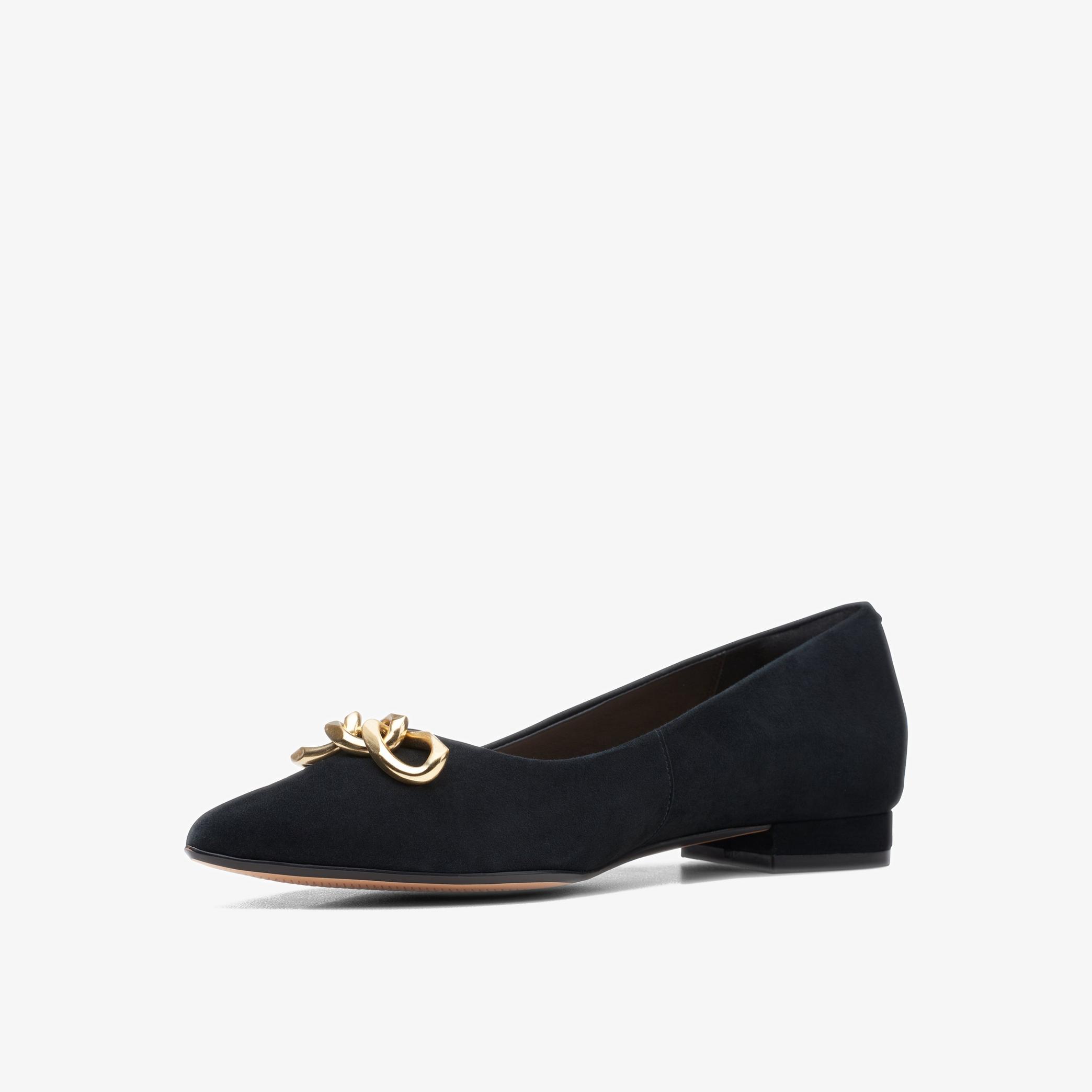 Laina15 Trim Black Suede Court Shoes, view 4 of 6