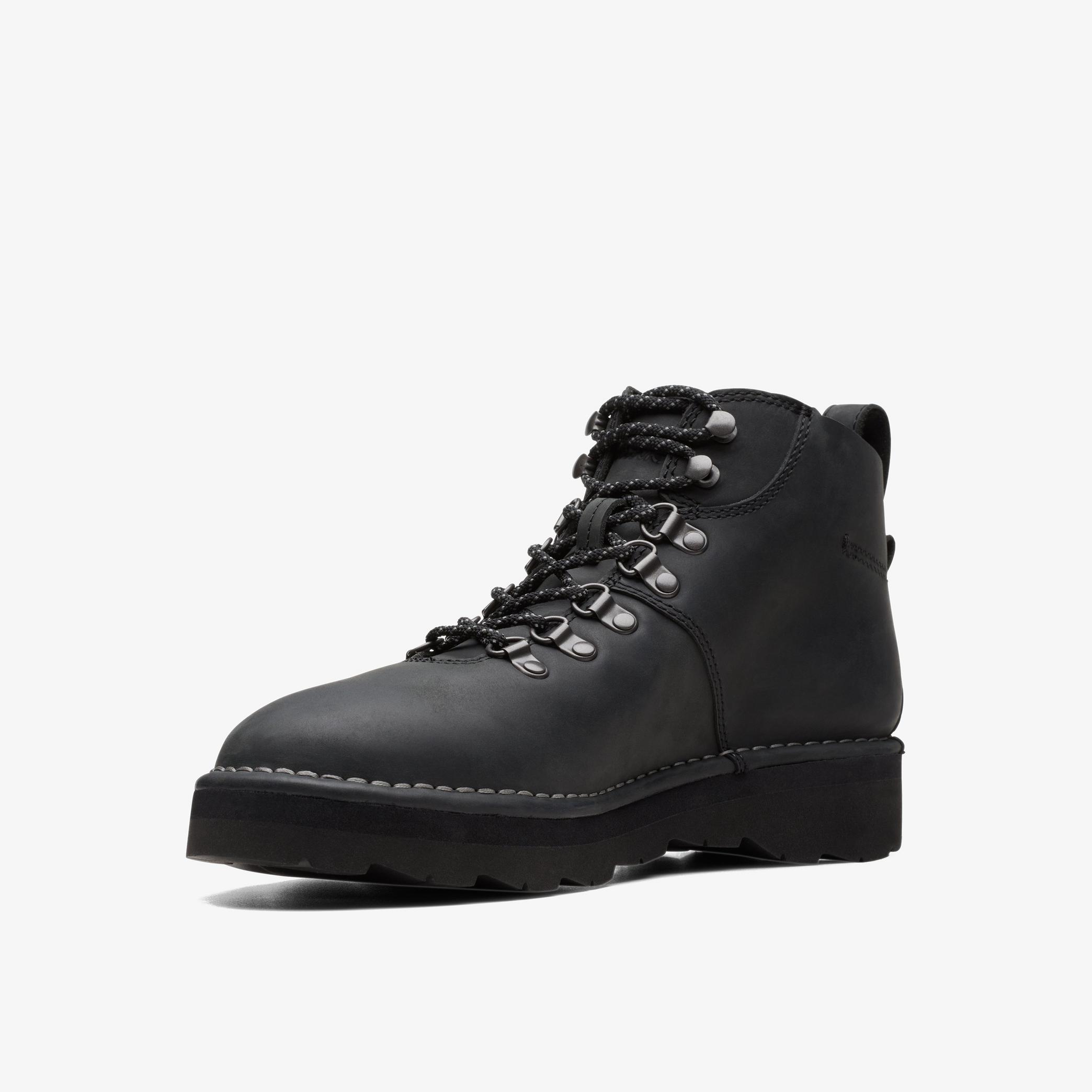 MENS Craftdale Hike Black Leather Ankle Boots | Clarks Outlet