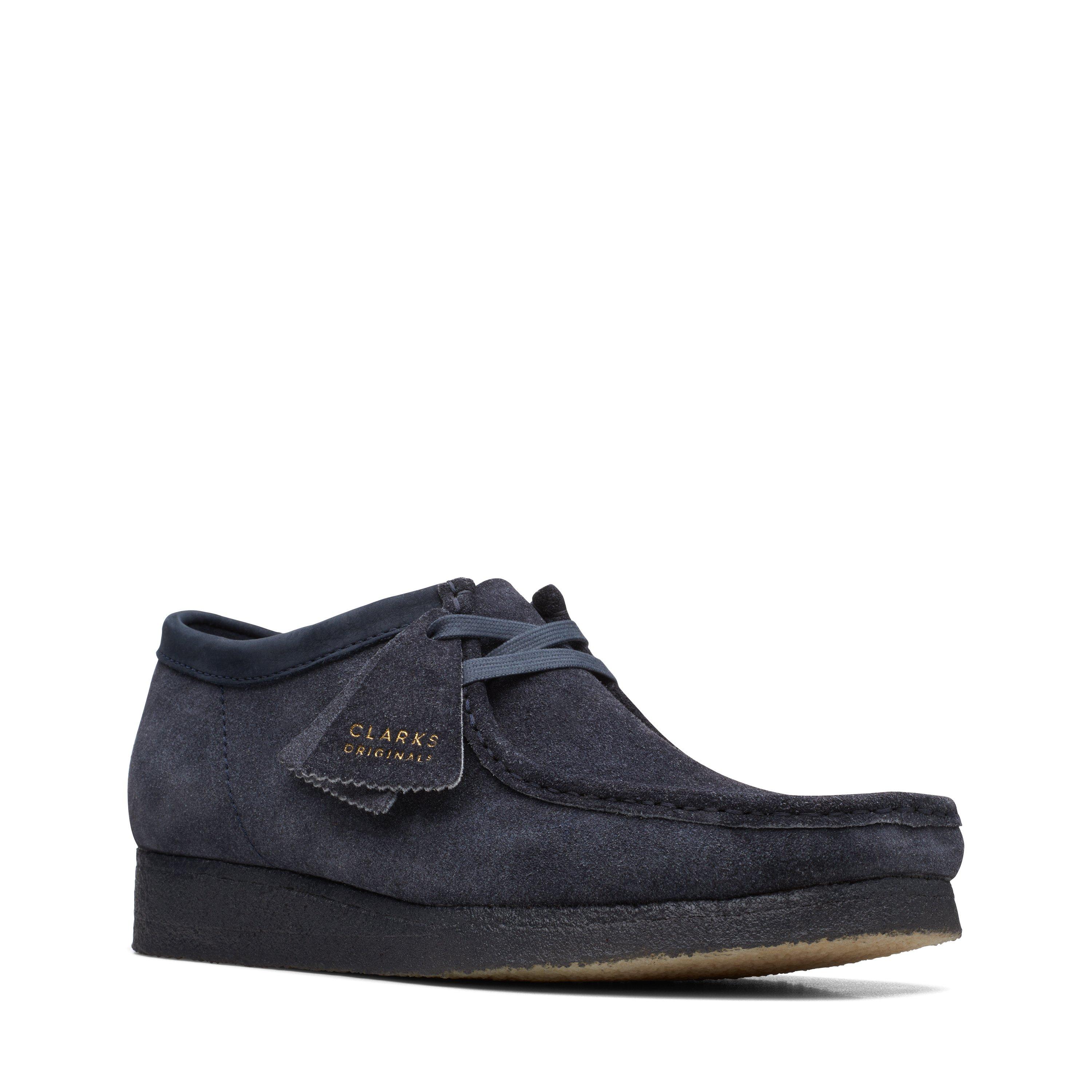 Clarks wallabees blue clearance suede