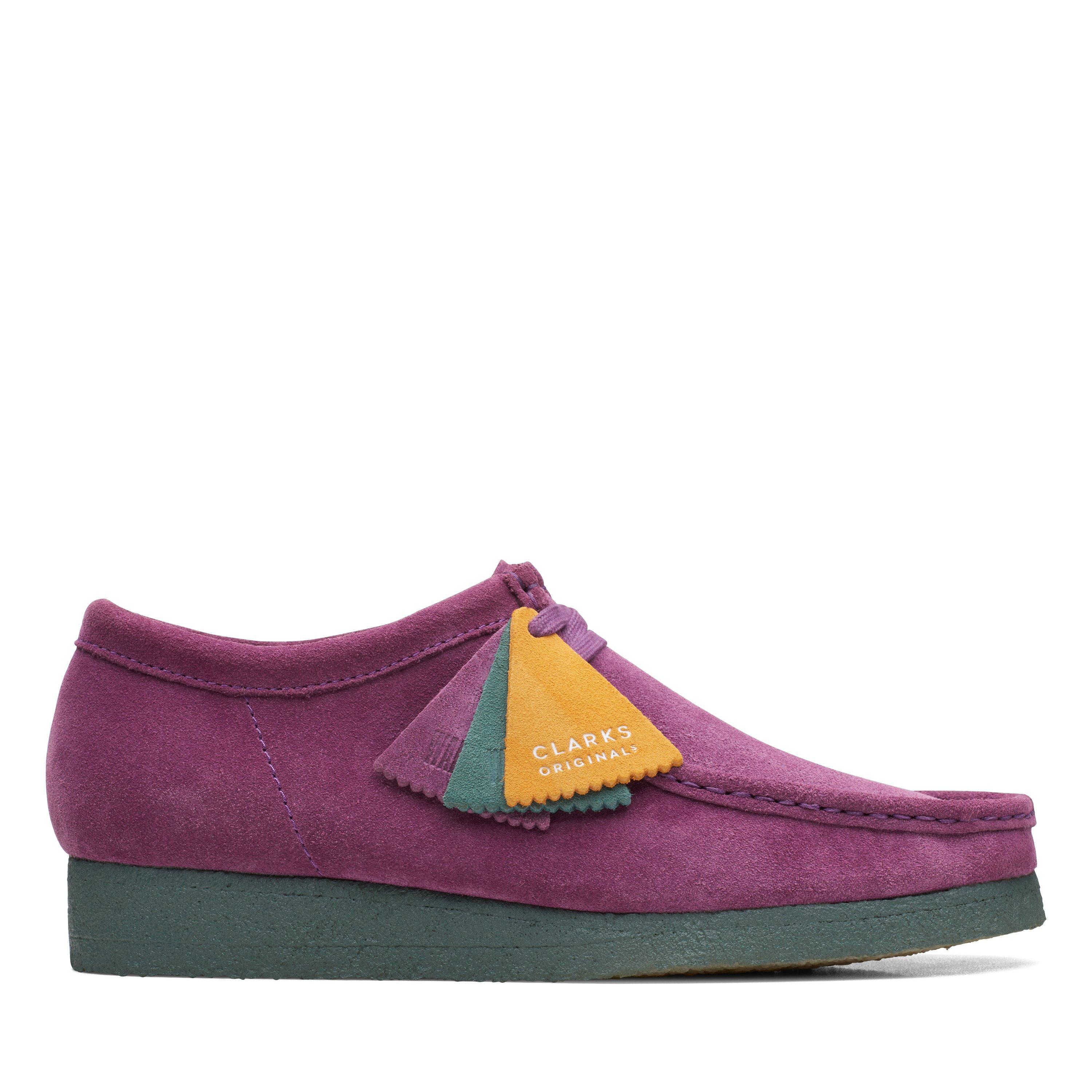 Clarks Originals Mens Wallabee Moccasin Purple Suede Casual Shoes