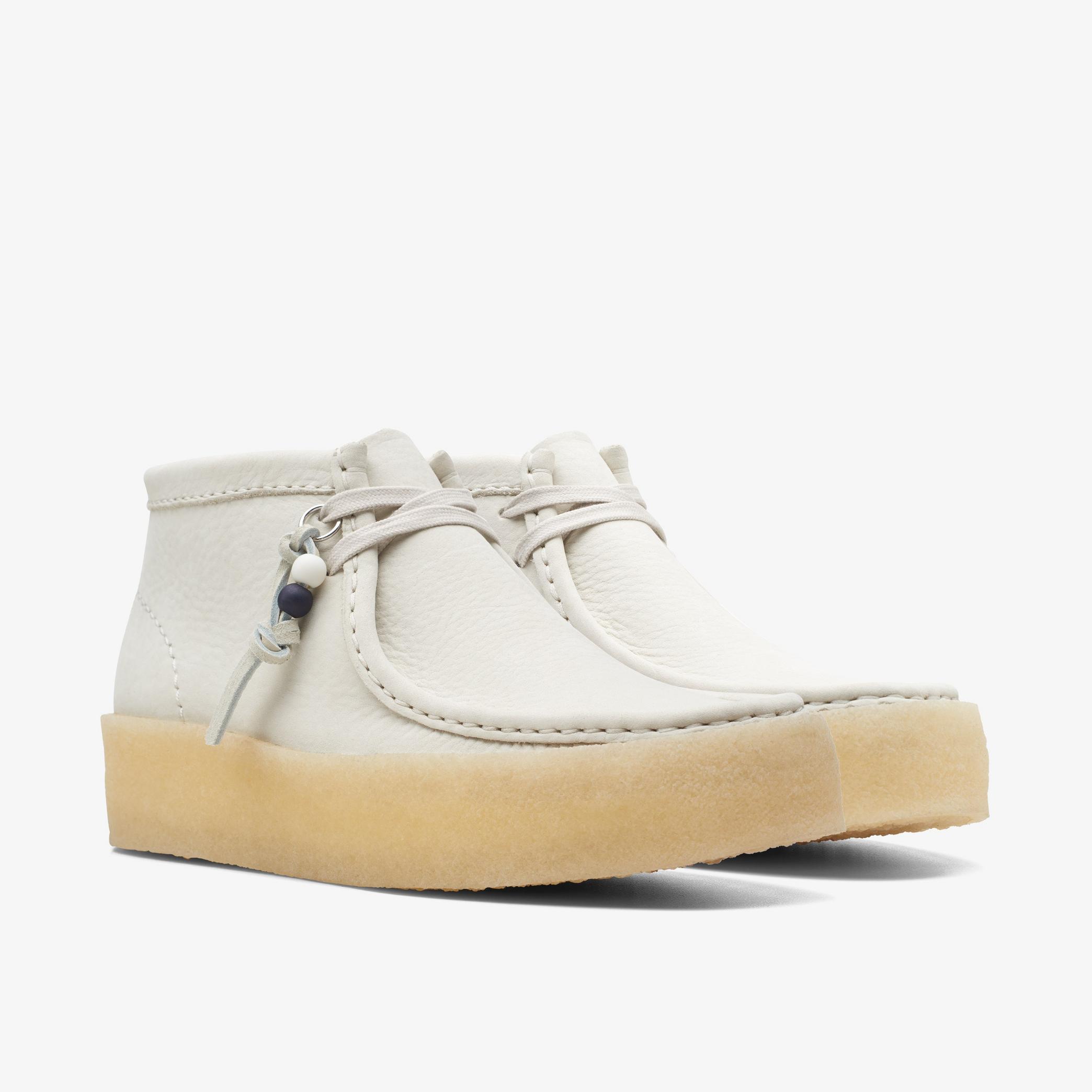 Wallabee Cup Boot White Nubuck Boots, view 4 of 6