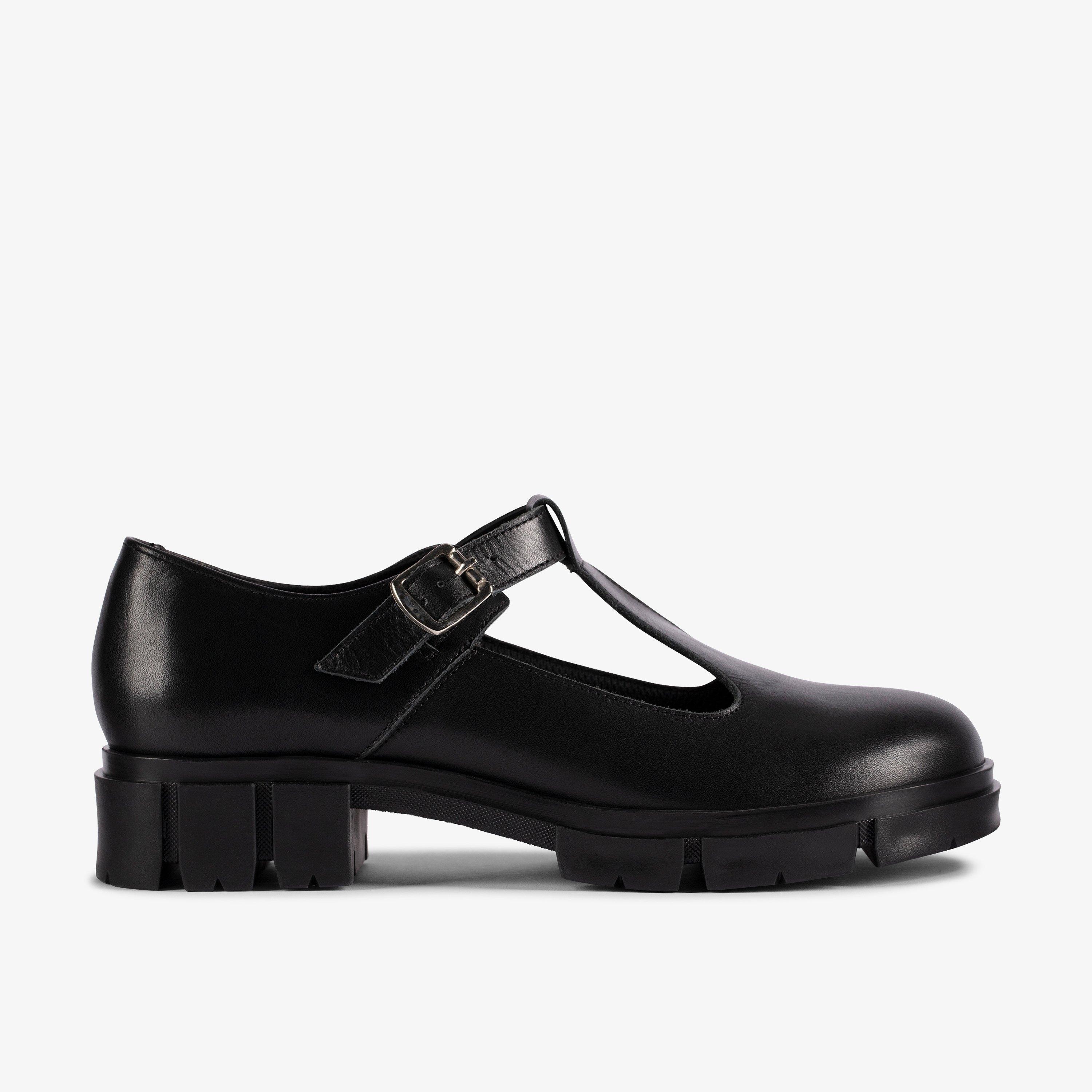 Womens Teala Bar Black Leather T Bar Shoes | Clarks Outlet