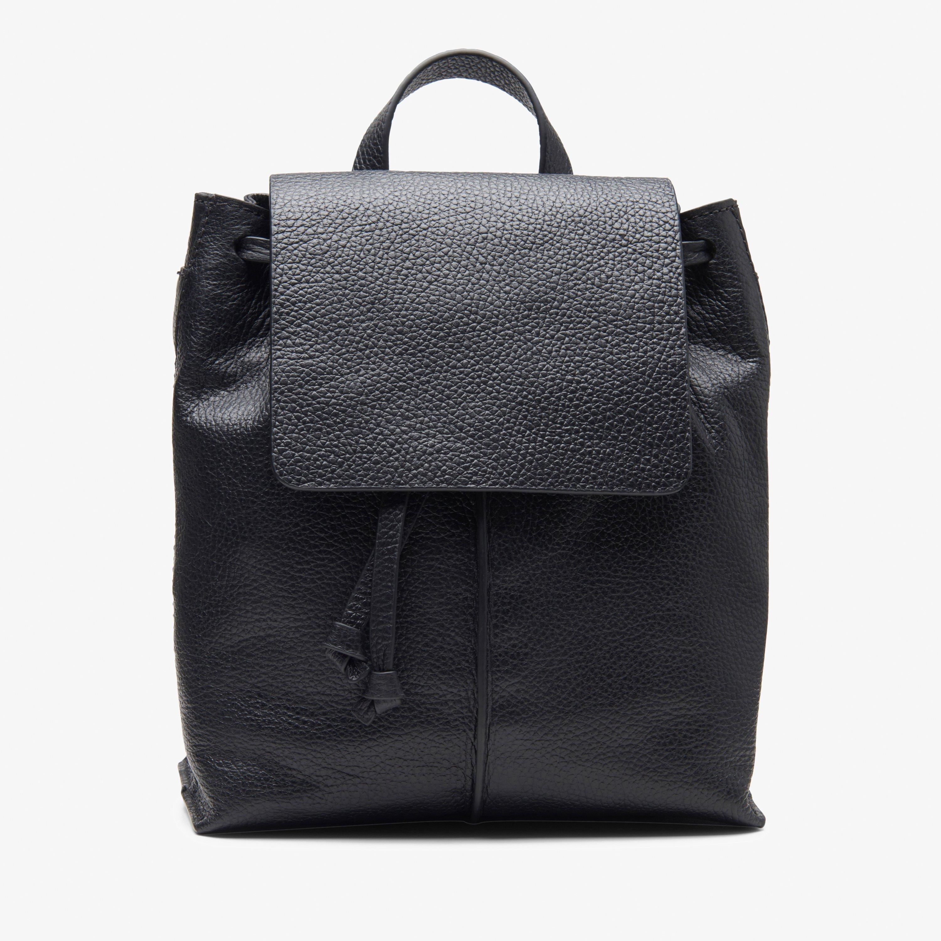 Womens Raelyn Mini Black Leather Backpack | Clarks UK