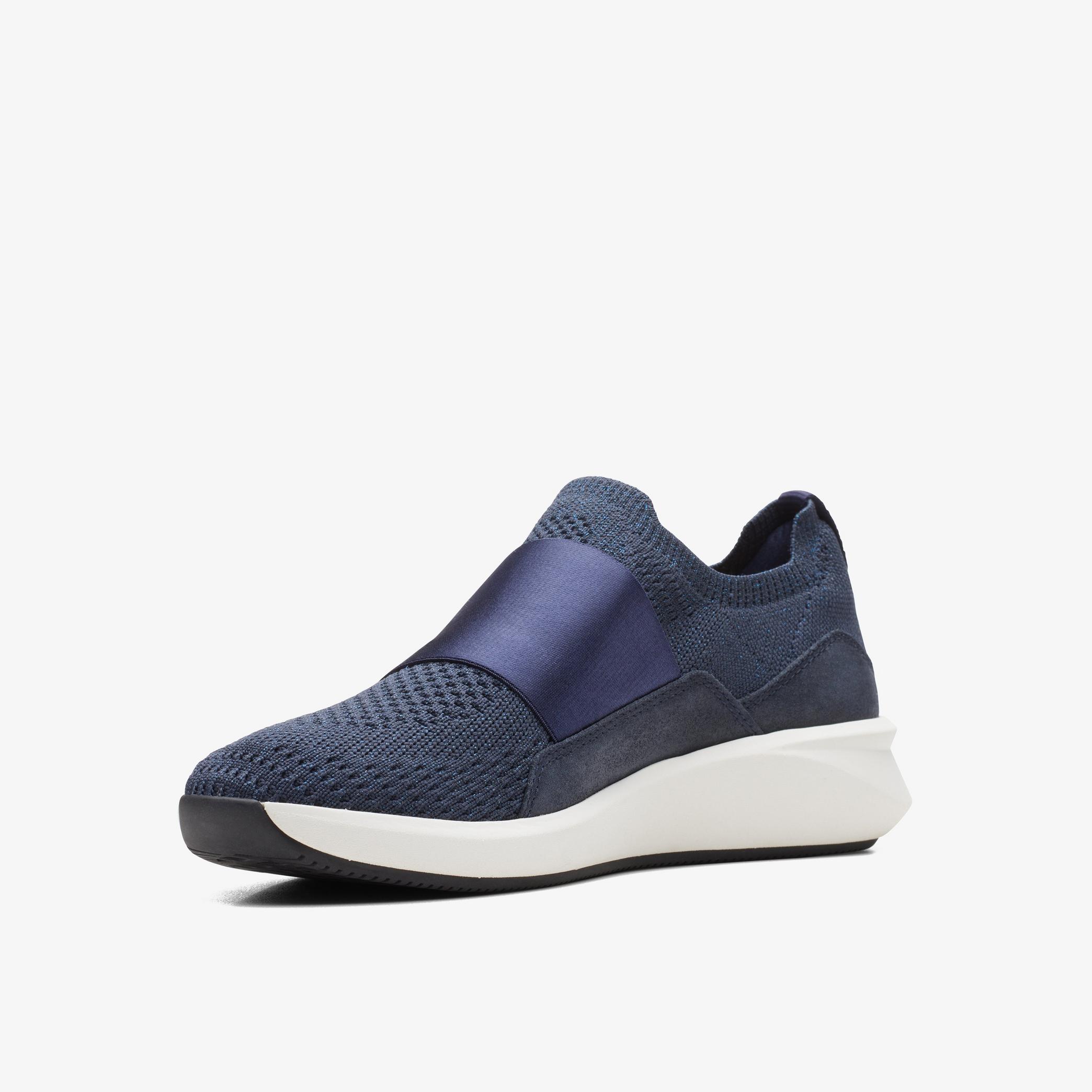 Un Rio Knit Navy Combination Slip Ons, view 4 of 6