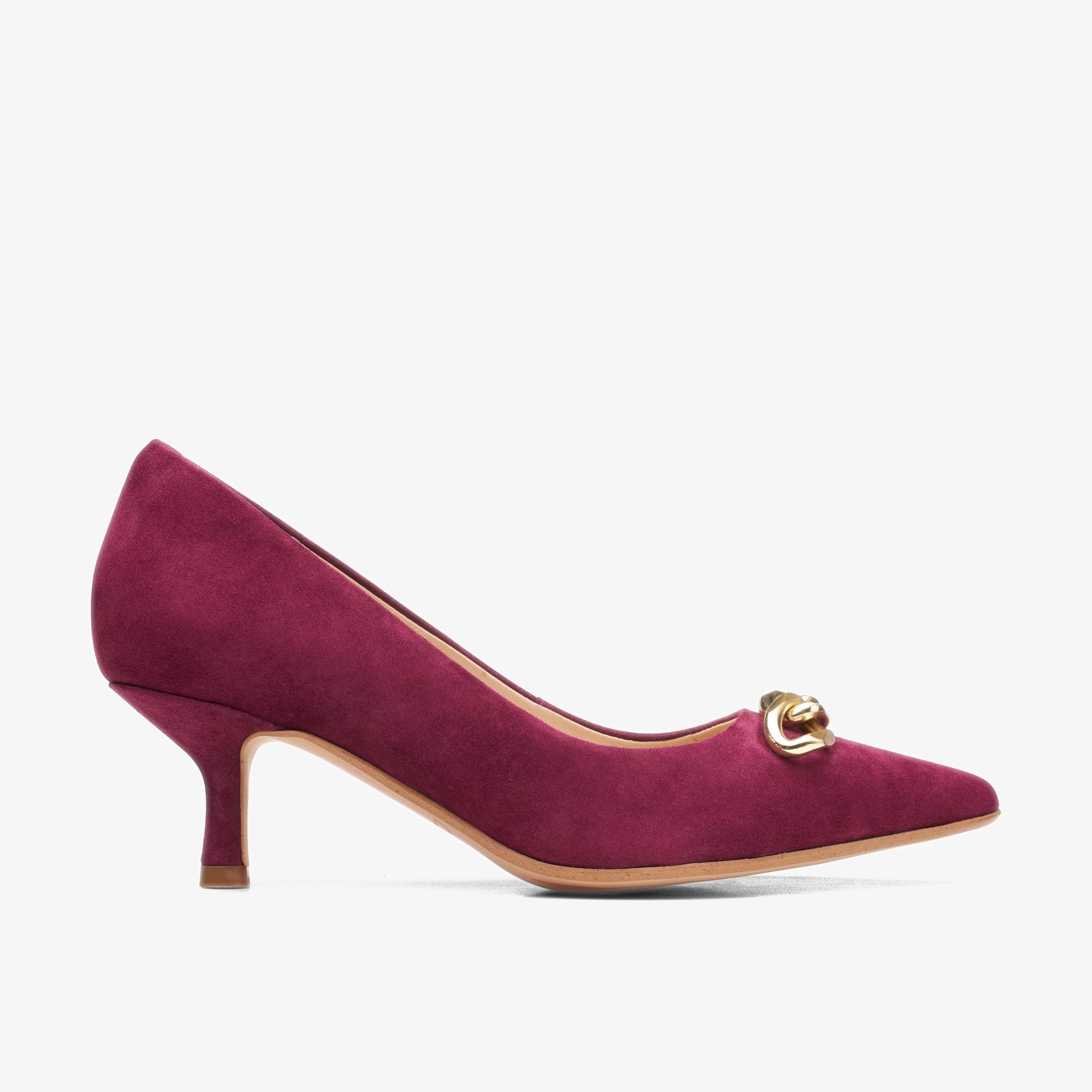 Violet55 Trim Merlot Suede Court Shoes, view 1 of 6
